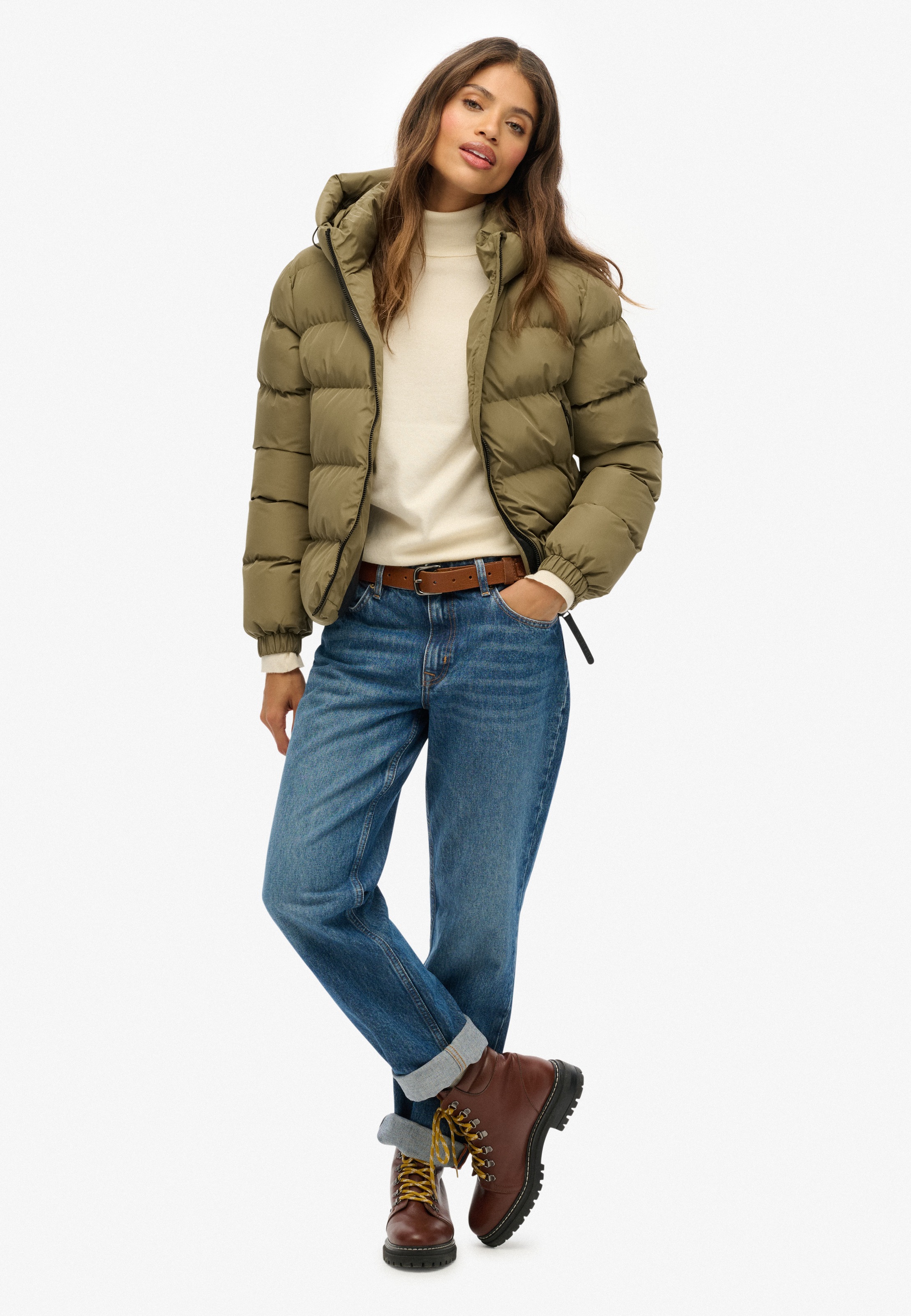 Superdry Steppjacke »HOODED SPORTS PUFFER JACKET«, mit Kapuze