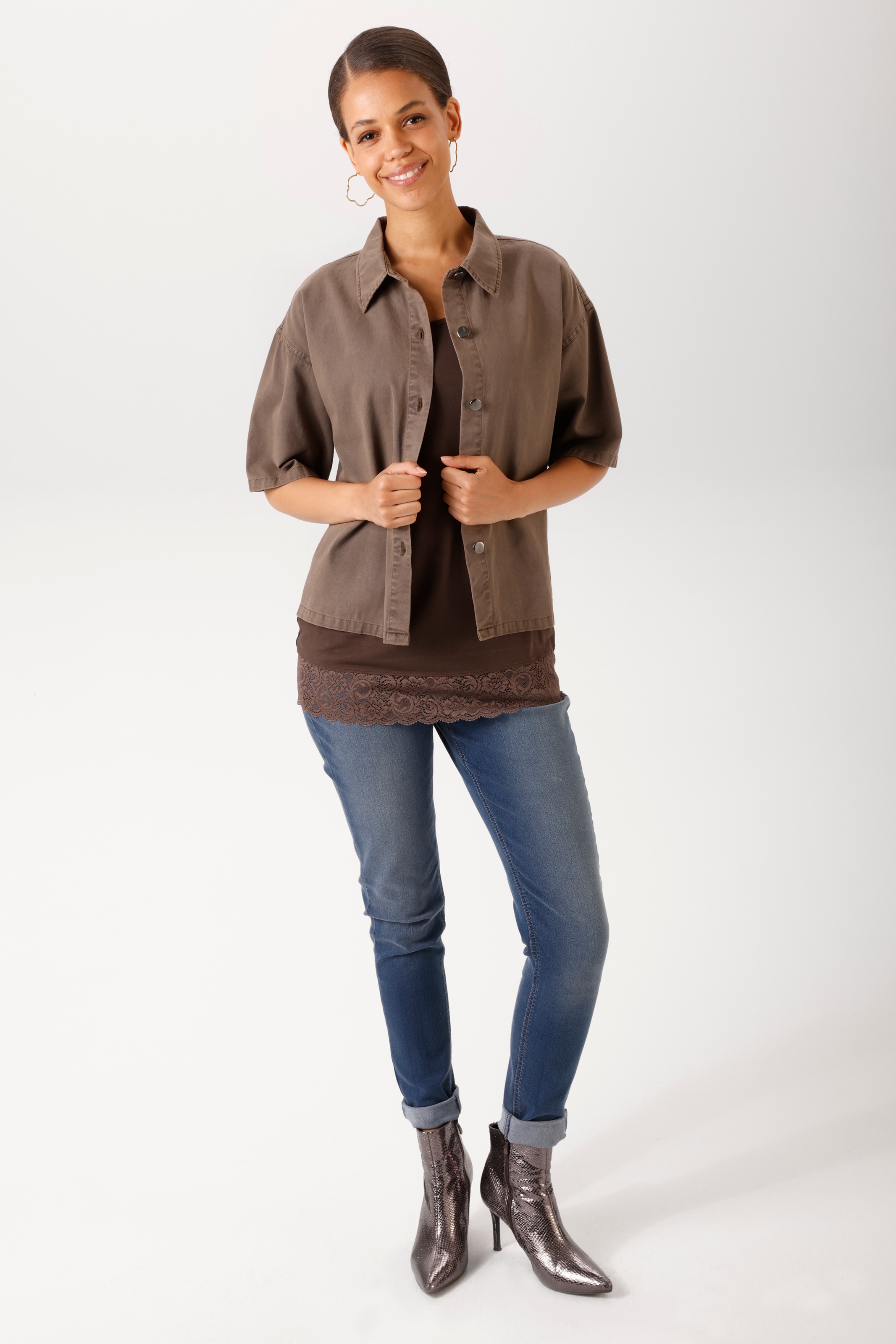 Aniston CASUAL Jeansbluse in trendiger Garment-Waschung - NEUE KOLLEKTION