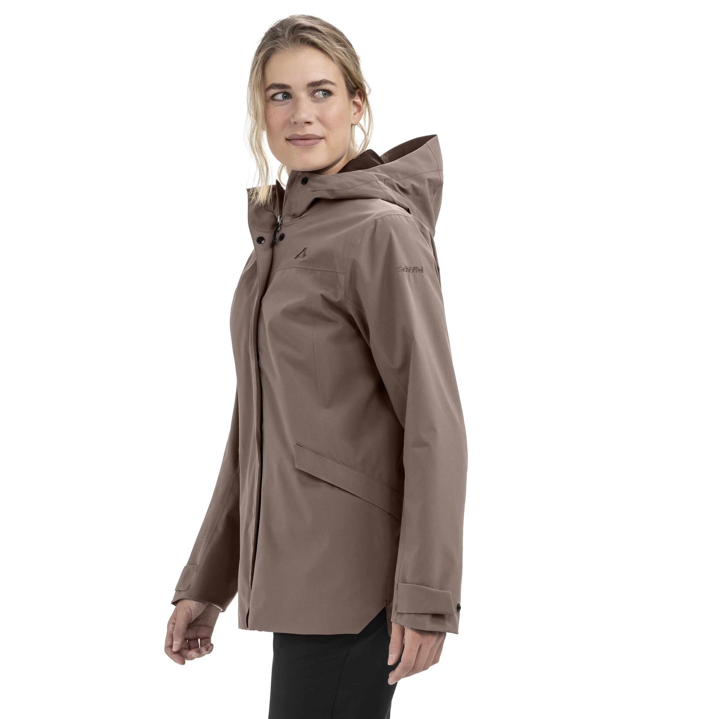 Schöffel Regenjacke »CIRC Jacket Style Smue WMN« mit Kapuze wasserdicht, winddicht, atmungsaktiv, mit Kapuze mit Kordelzug