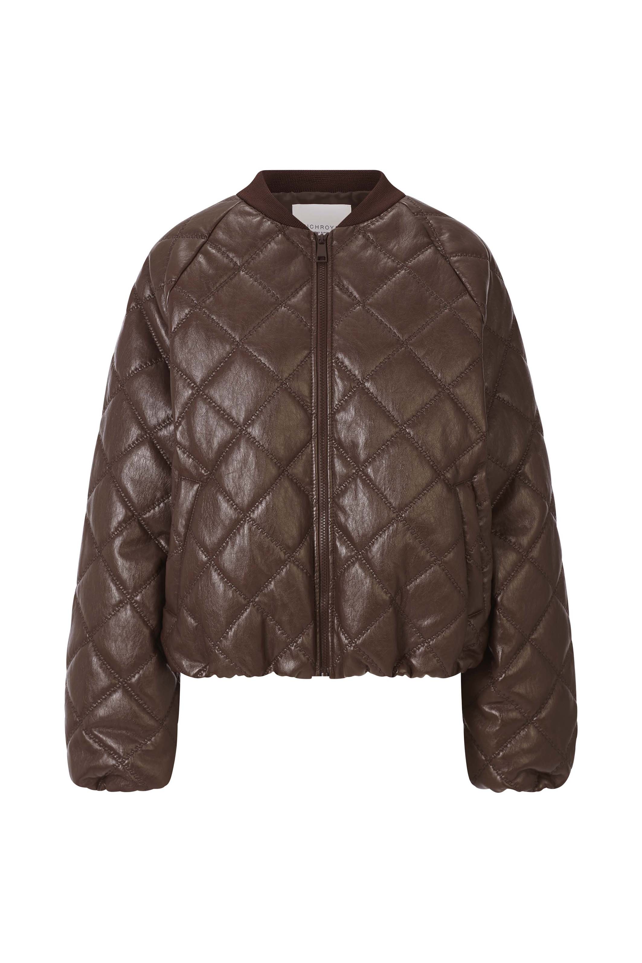 RICHROYAL Lederimitatjacke kurze Form, mit Rautensteppmuster, Herbstjacke
