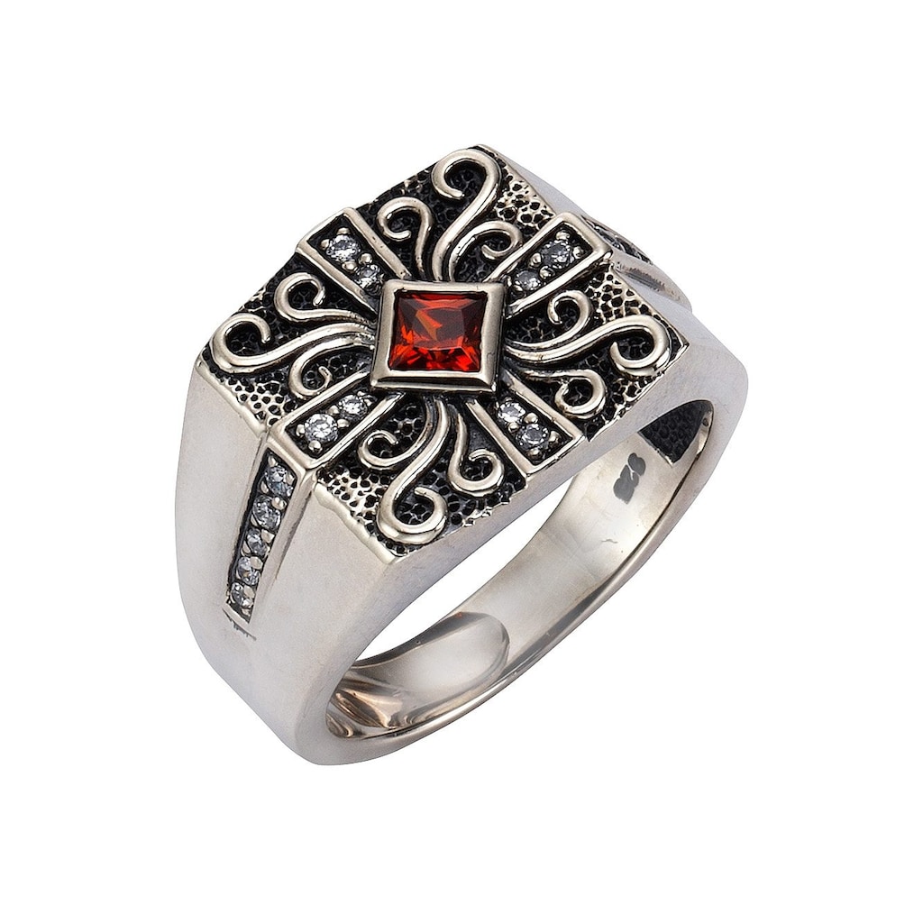 Firetti Fingerring »Schmuck Geschenk Silber 925 Silberring strukturiert und oxidiert«