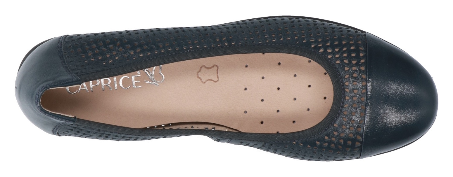 Caprice Ballerina, Slipper, Bequemschuh, Schlupfschuh mit Perforation