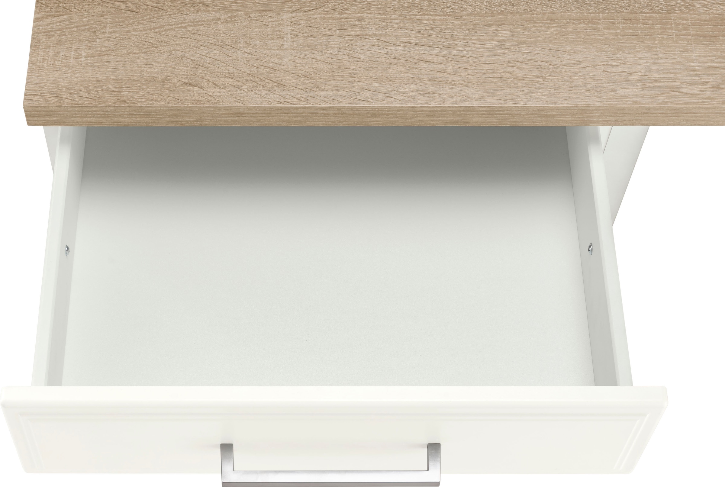 KOCHSTATION Küchenzeile »KS-Stockholm – Küche mit hochwertiger und detailreicher Landhausfront« Breite 370 cm, wahlweise mit E-Geräten,mit MDF-Fronten