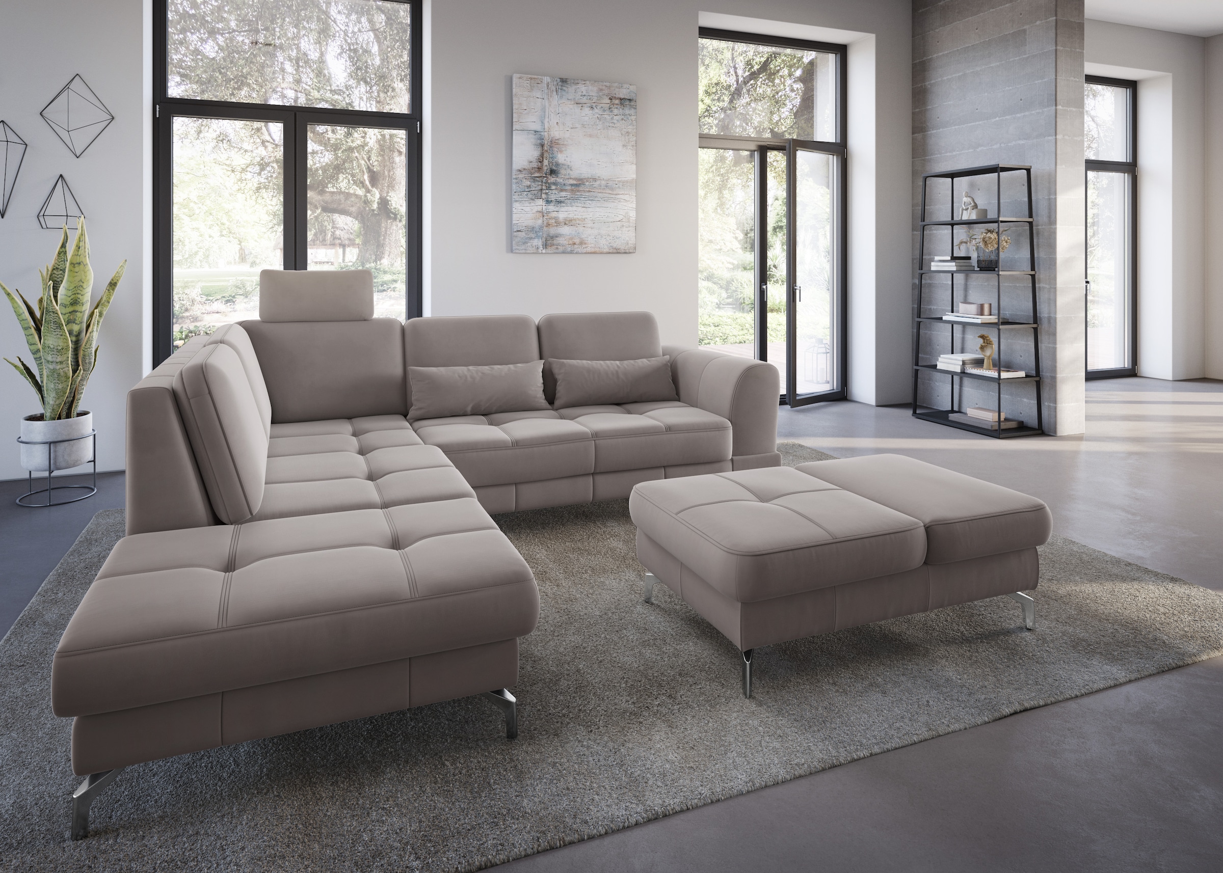 sit&more Hocker »Bendigo« mit Klappfunktion, Bodenfreiheit 12 cm, wahlweise in 2 Fußfarben