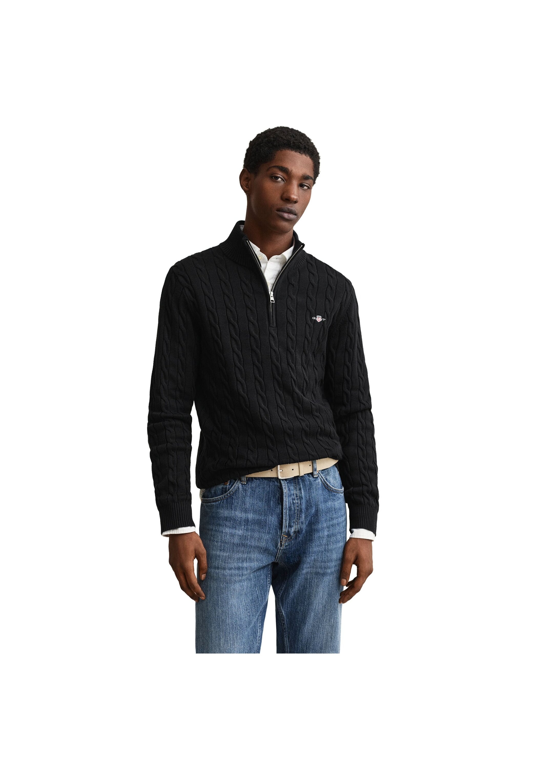Gant Sweater »Strickpullover COTTON CABLE HALF ZIP 1er Pack«, 1 Stk.
