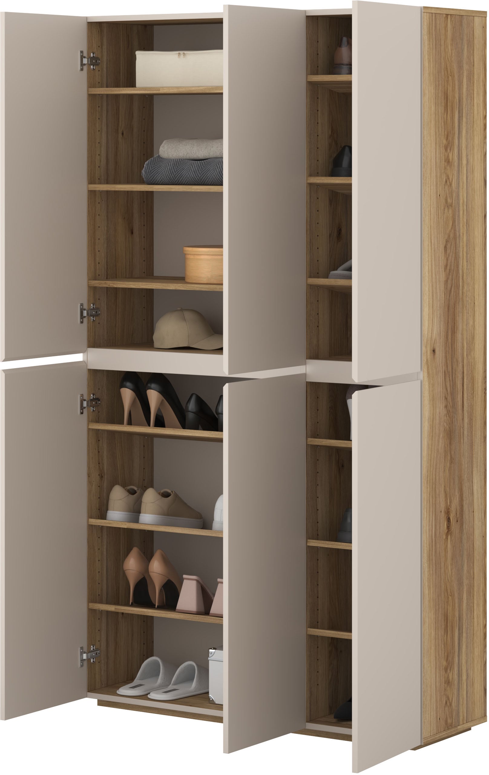 INOSIGN Schuhschrank »Criss moderner Griffloser Stauschrank, Allzweckschrank, Schuhkommode«, Mehrzweckschrank,Breite 105 cm, inclusive 12 verstellbare Einlegeböden