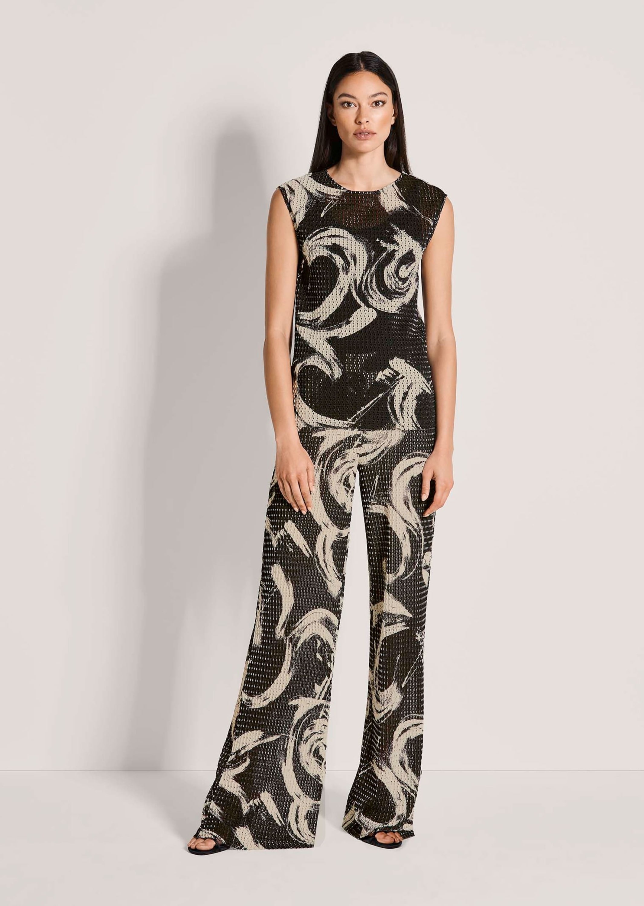 MADELEINE Trägertop »Jerseyshirt Ajourshirt mit grafischem Muster« Ajour-Qualität