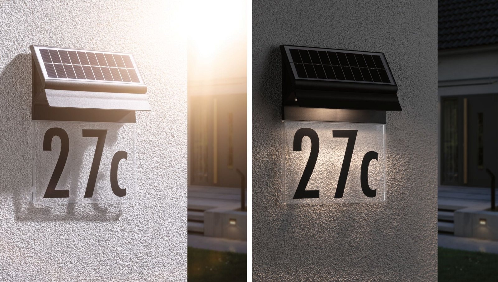 Paulmann LED Außen-Wandleuchte »Solar Hausnummernleuchte Neda IP44 3000K 14lm Schwarz«, 1 flammig