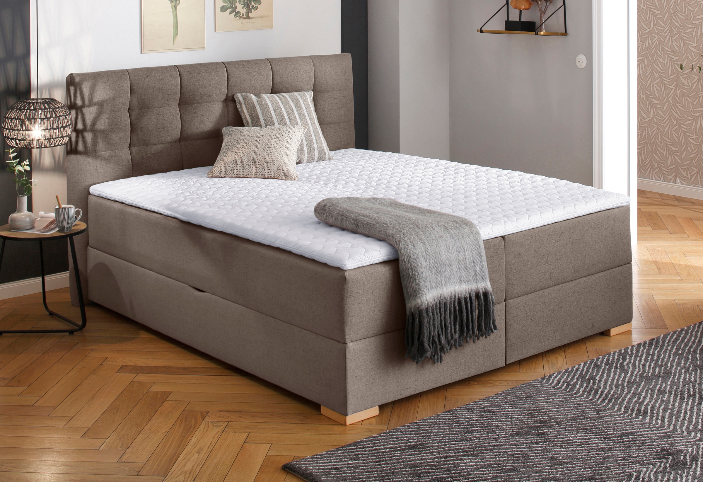 Home affaire Boxbett »Olivet«, in 4 Farben, 4 Breiten, 2 Matratzenarten, auch in Überlänge 220 cm