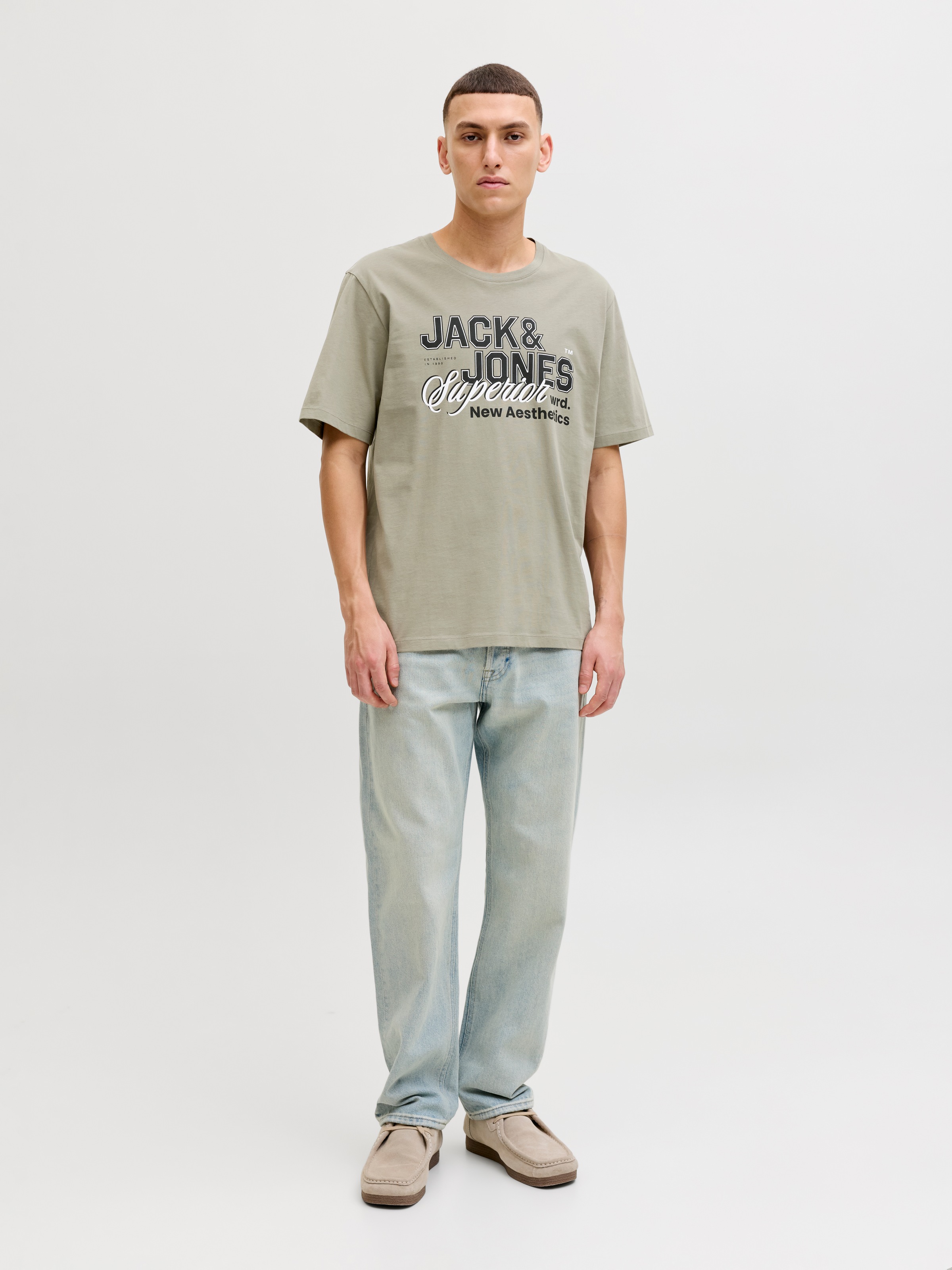 Jack & Jones Rundhalsshirt »JJELOGO TEE SS O-NECK 2 COL SS26 5PK MP« Packung, 5 tlg.