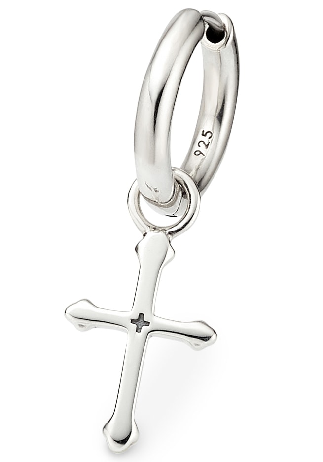 Bruno Banani Single-Creole »Schmuck Geschenk Silber 925 Ohrschmuck Ohrring Kreuz«, Einhänger abnehmbar