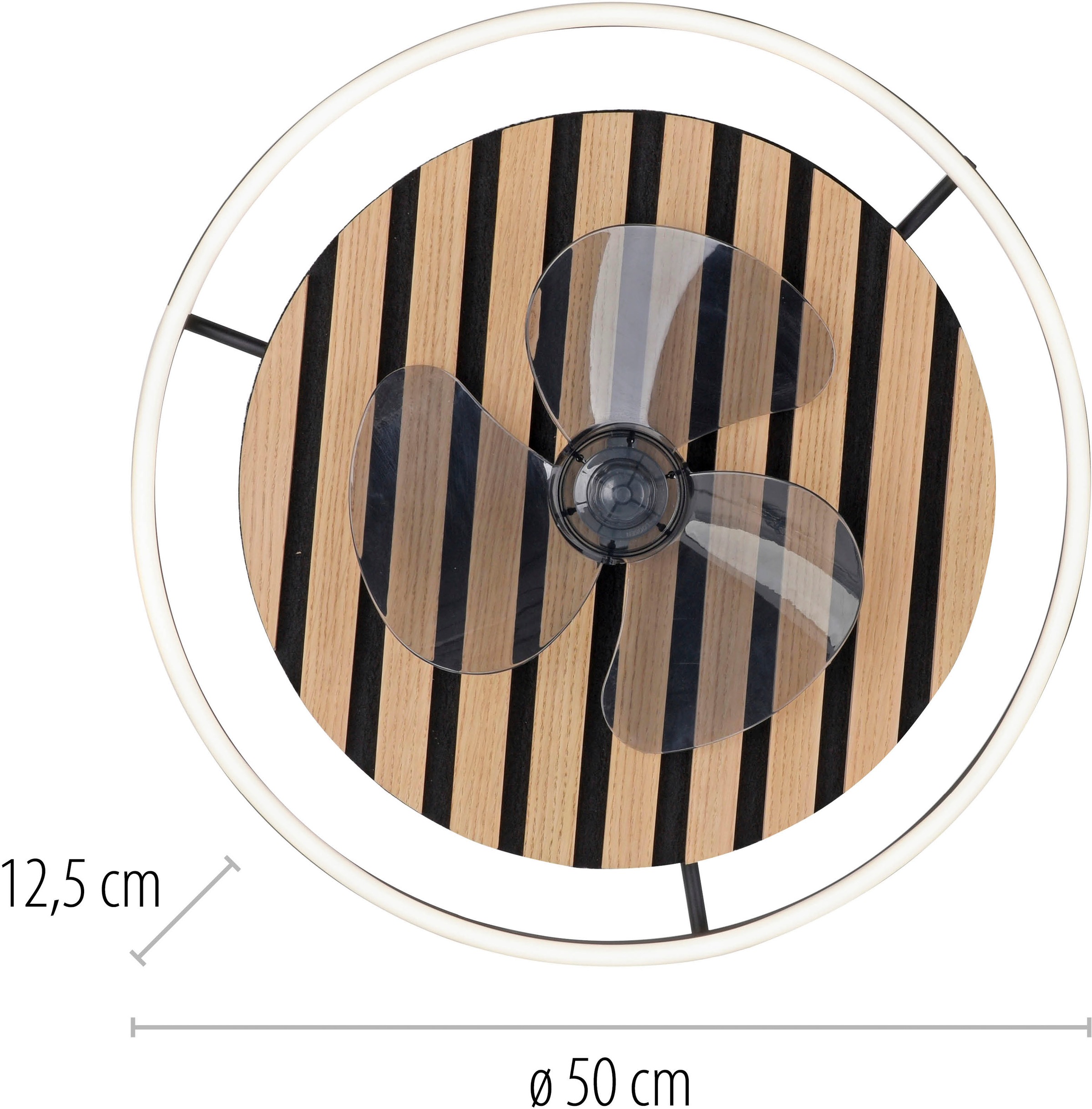 Leonique Deckenleuchte »Brialeen - Akustikpaneele«, 1 flammig, Leuchtmittel LED-Board | LED fest integriert, Deckenventilator, Deckenlampe, Ventilator, Akustik, Holz, Paneele