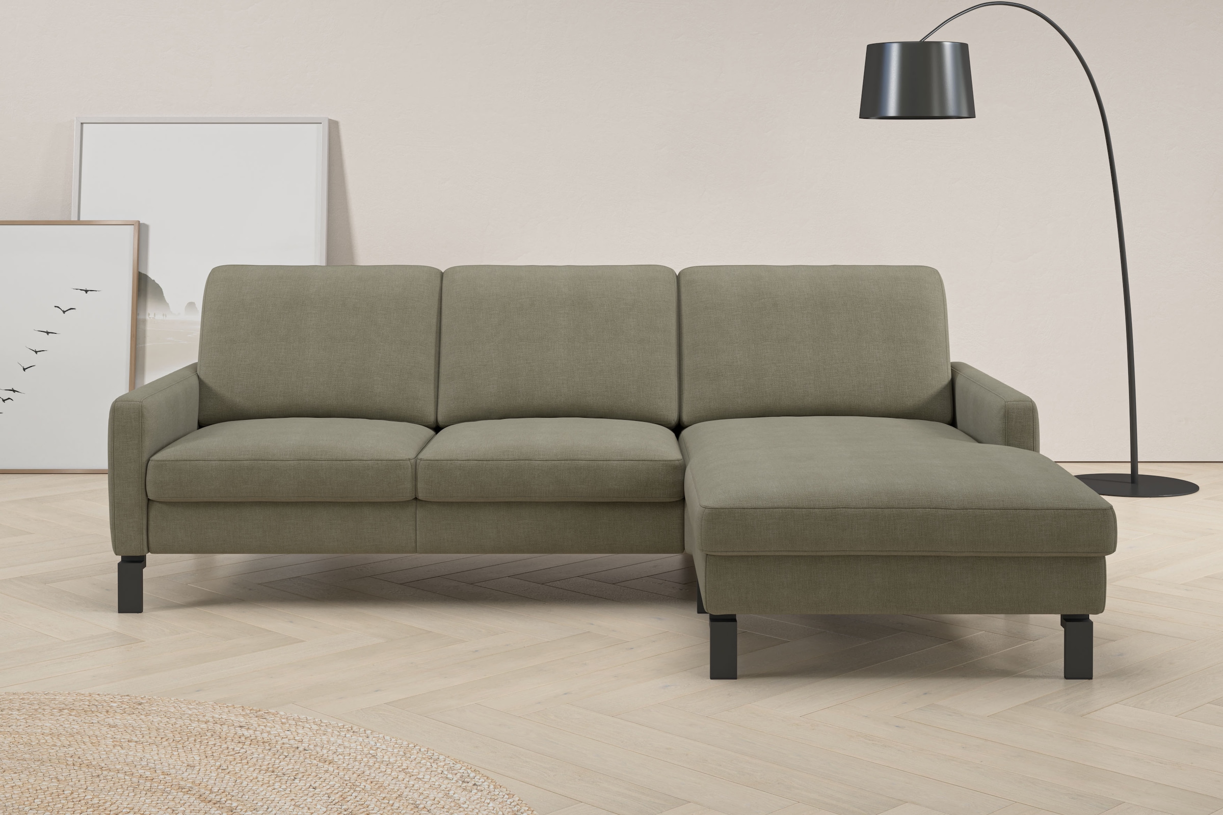 Home affaire Ecksofa inkl. saugroboterfreundliche Höhe & schmale Armlehnen