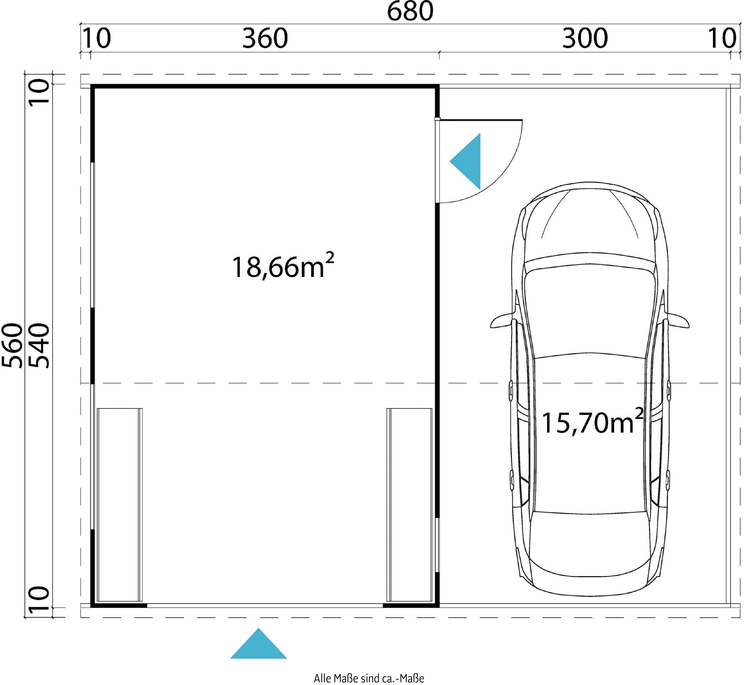 LASITA MAJA Garage »Bahamas«, (mit zusätzlichem Eingang)