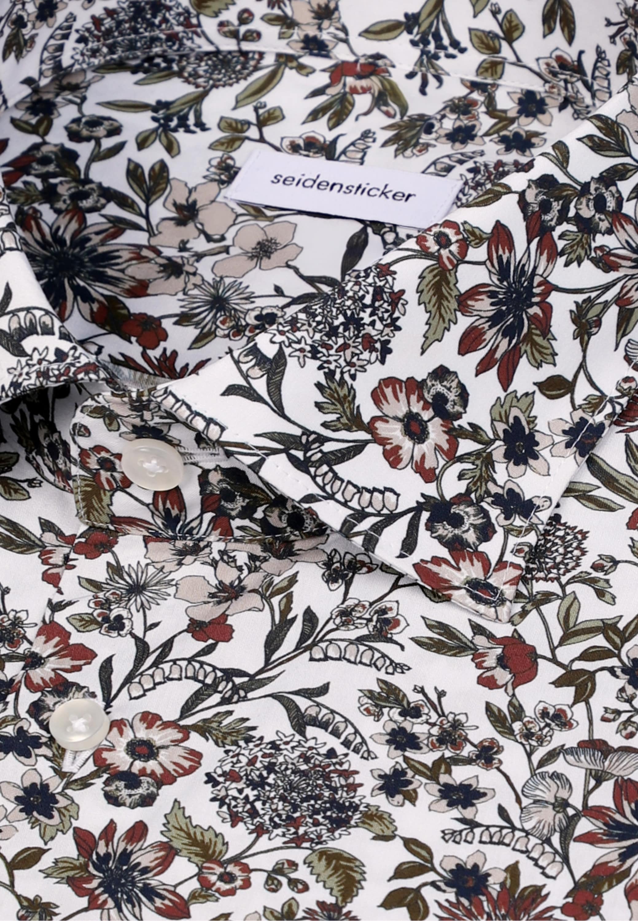 seidensticker Businesshemd »Schwarze Rose« Regular 1/2 Kentkragen Druck