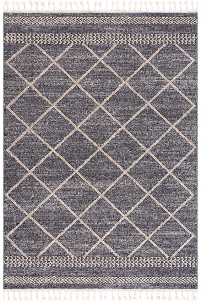 Carpet City Teppich »Art 2645« rechteckig 7 mm Höhe Läufer, Kurzflor, mit Kettfäden, Rauten-Optik