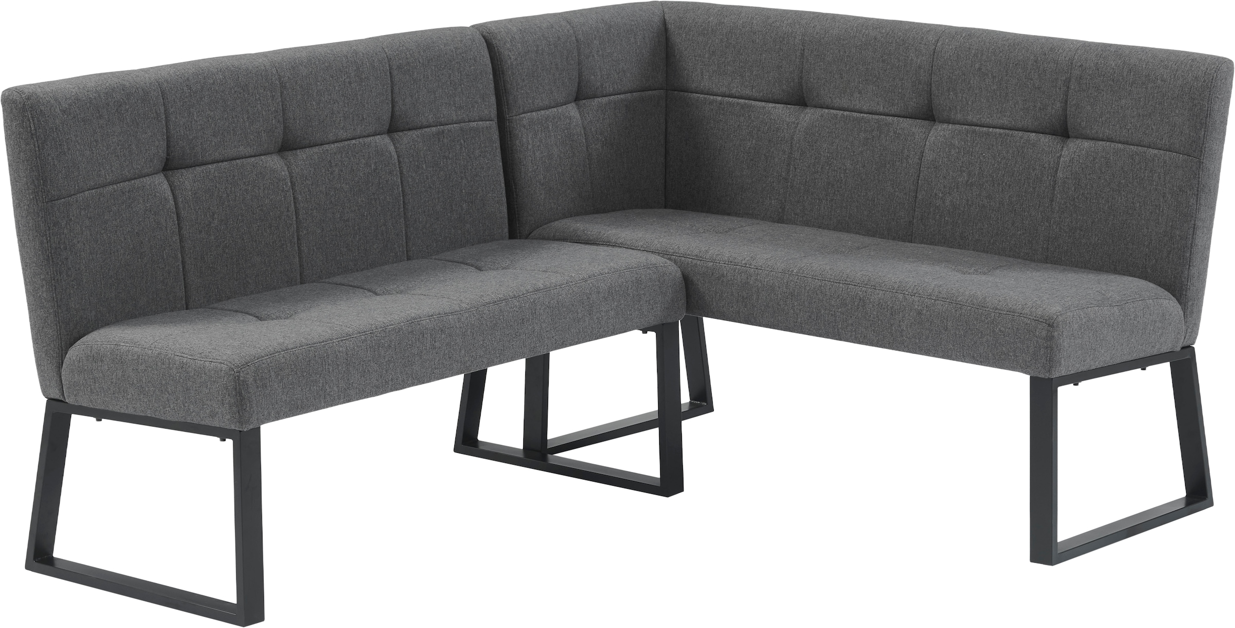 OTTO home Eckbank »Geranie, Sitz -und Rücken gepolstert, Knopfheftung« zwei Bezugsstoffe, zwei Stofffarben, pulverbeschichtetes Metallgestell