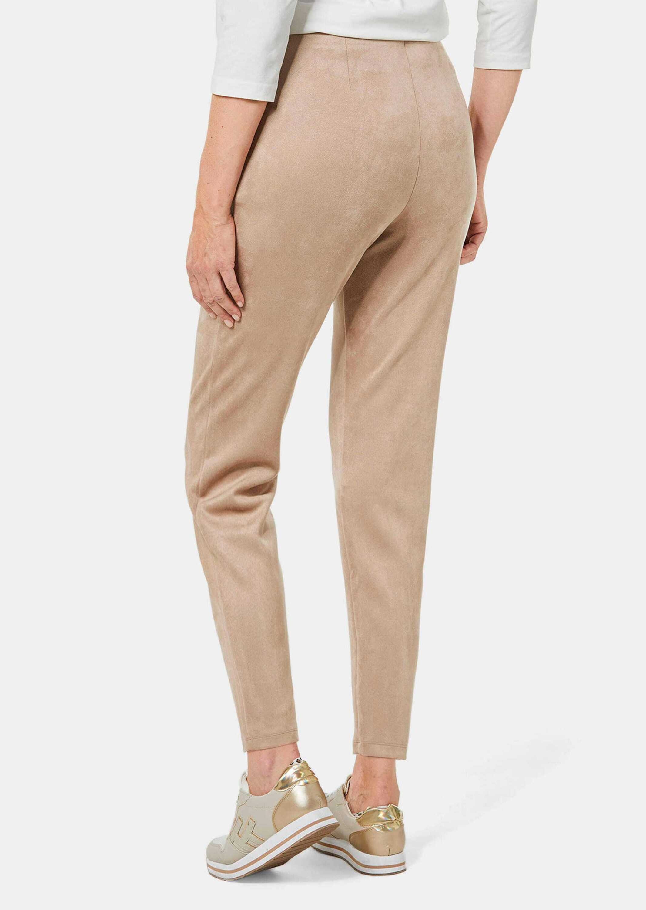 GOLDNER 2-in-1-Hose »Kurzgröße Moderne Leggings in trendigem Velourslederimitat«
