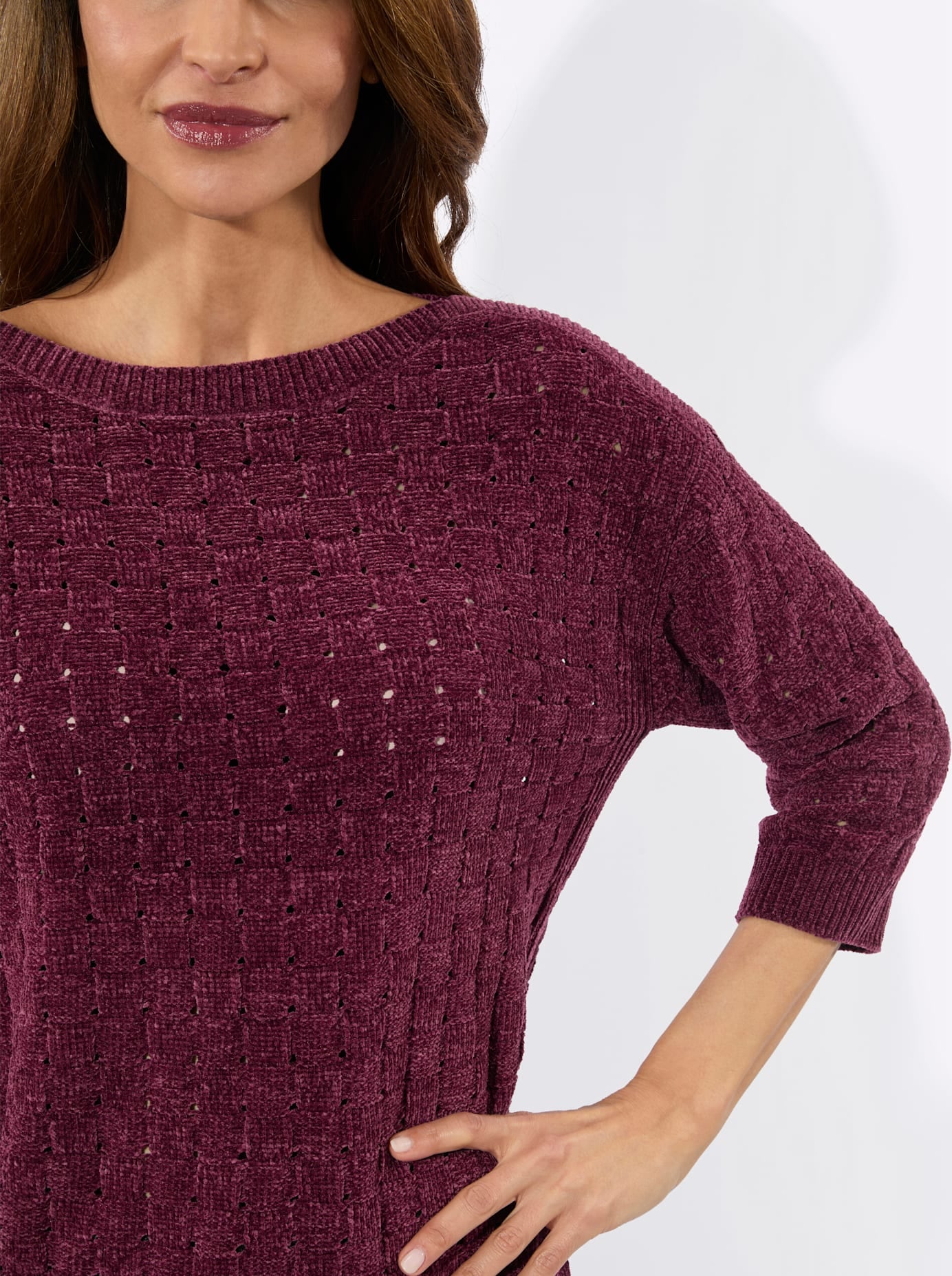 Inspirationen 3/4 Arm-Pullover »Chenille-Pullover«