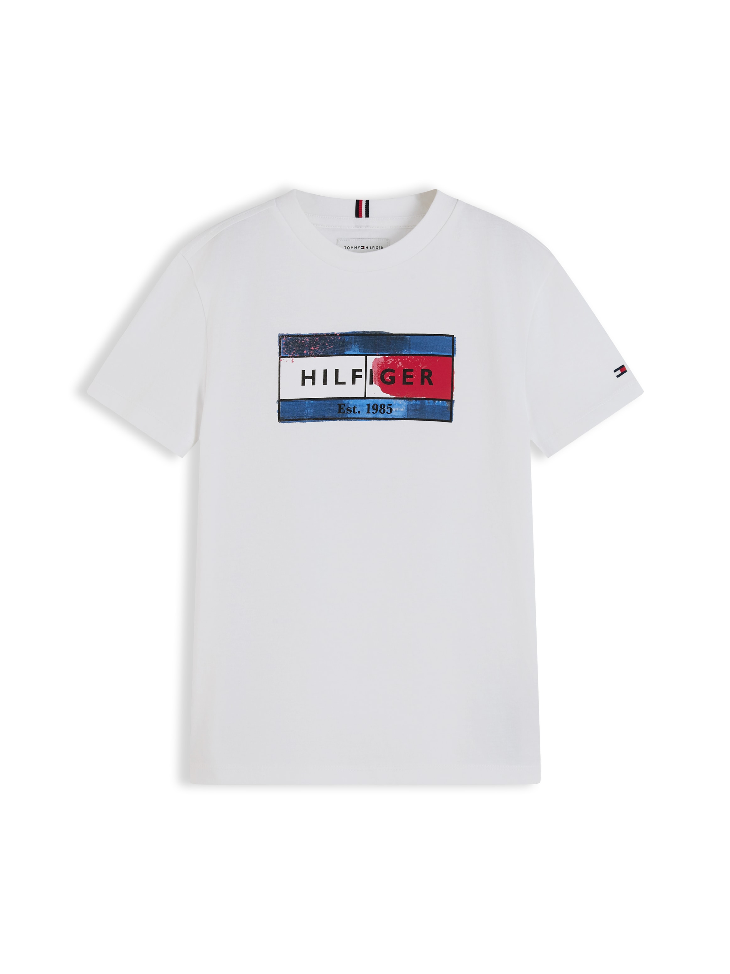 Tommy Hilfiger T-Shirt »HILFIGER FLAG GRAPHIC TEE« Rundhalsausschnitt, Regular Fit, Kinder bis 16 Jahre
