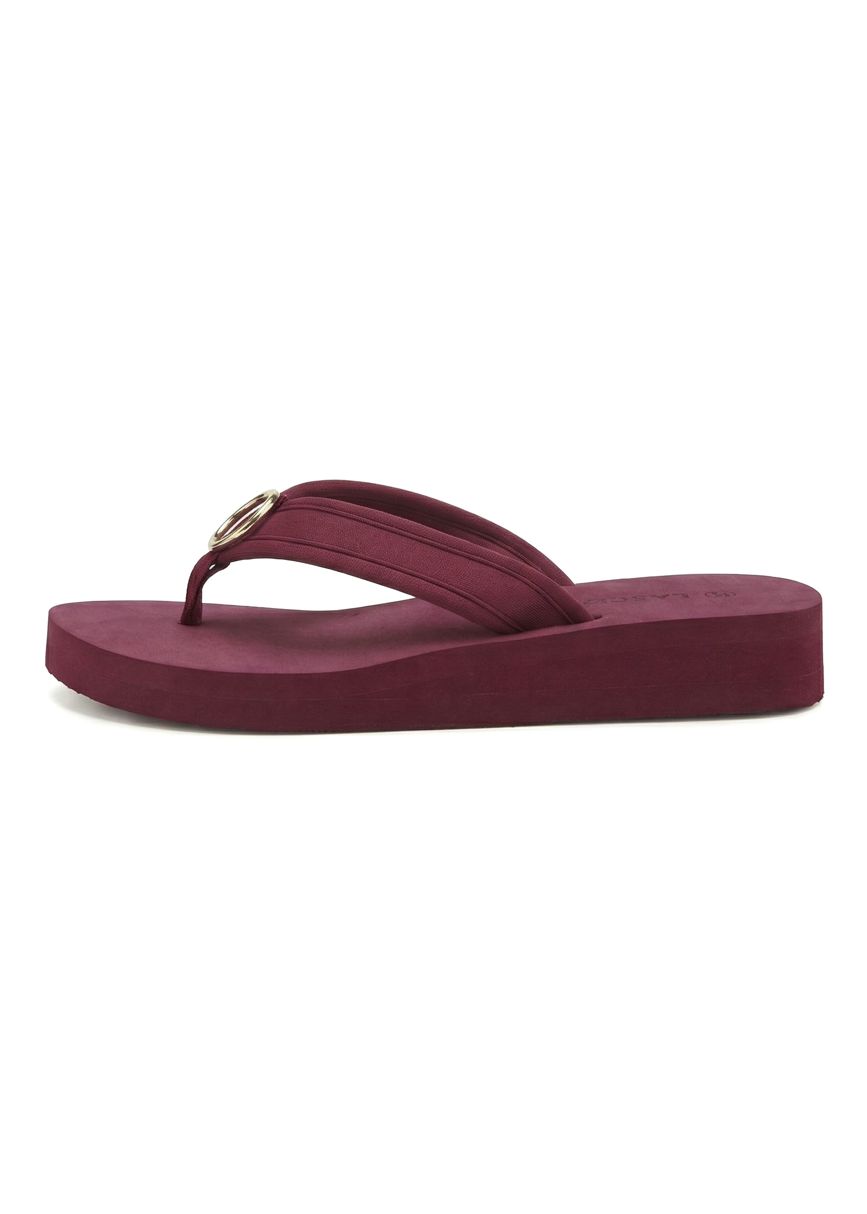 LASCANA Badezehentrenner »Sandale, Badeschuh, Pantolette, Badelatsche, Flip Flop, Sommerschuh,«  Zehentrenner mit Ringapplikation "Italy" VEGAN