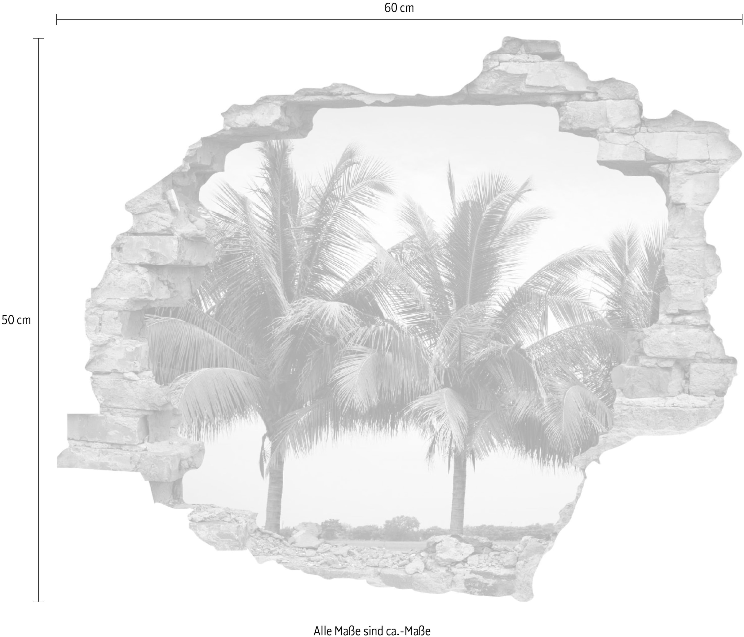 queence Wandtattoo »Palmen« Wandsticker, Wandbild, selbstklebend, 3D, Wanddurchbruch