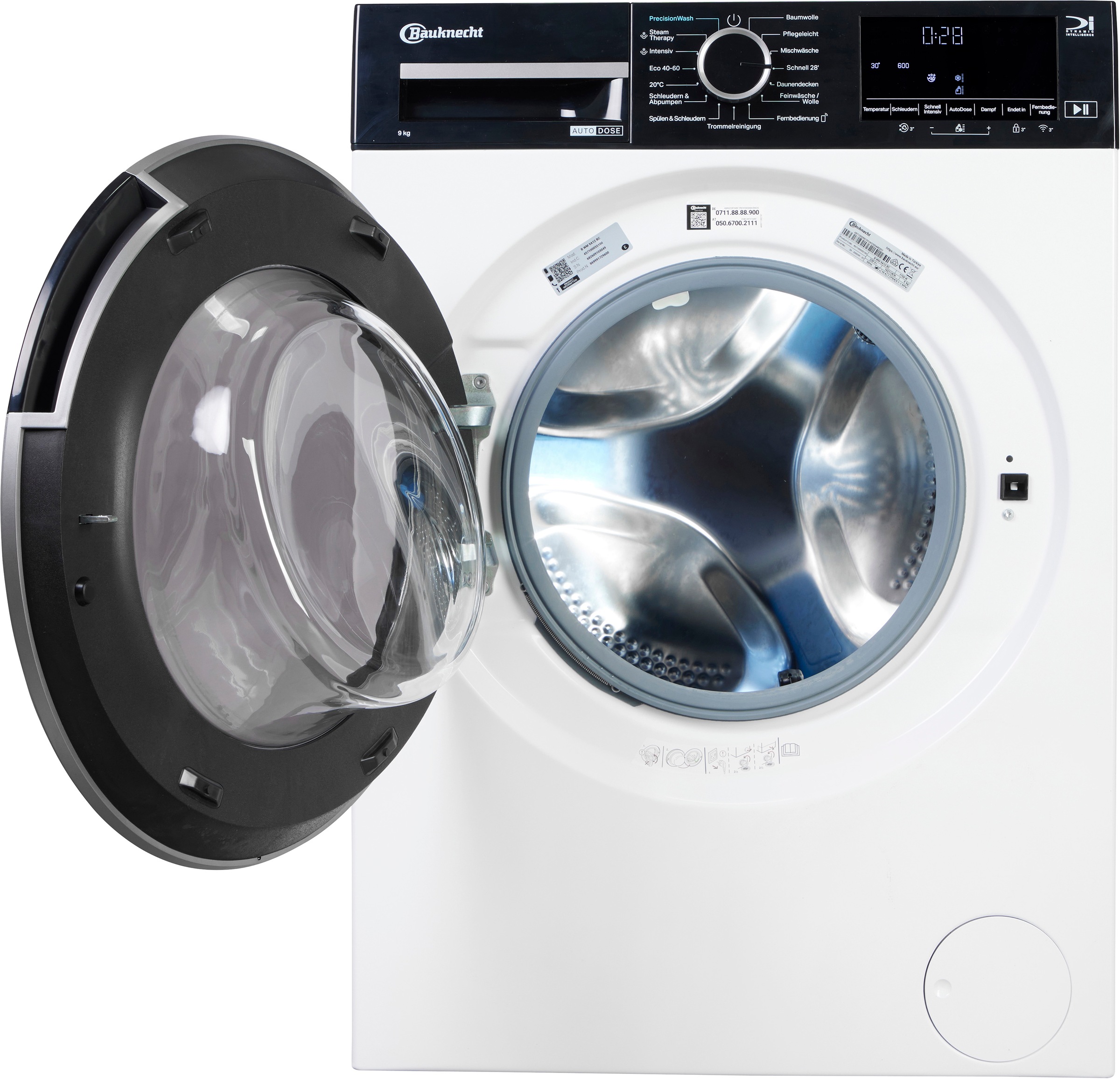 BAUKNECHT Waschmaschine »B WM 9A12 BC« 9 kg 1400 U/min Adaptive Wash – Intelligente Anpassung für perfekte Waschergebnisse