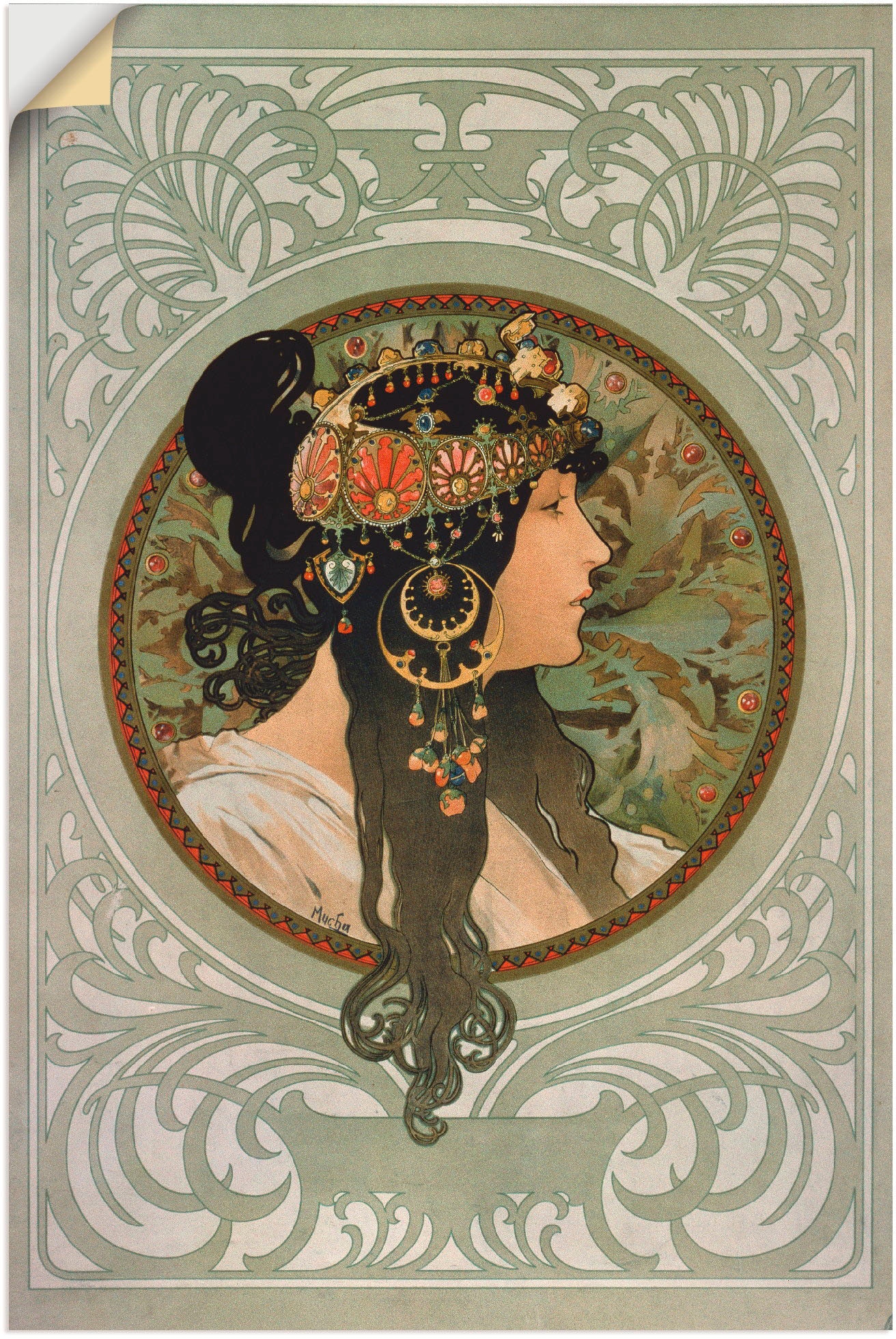 Artland Wandbild »Die Brünette. 1897.«, Frau, (1 St.), in vielen Größen & Produktarten - Alubild / Outdoorbild für den Außenbereich, Leinwandbild, Poster, Wandaufkleber / Wandtattoo auch für Badezimmer geeignet