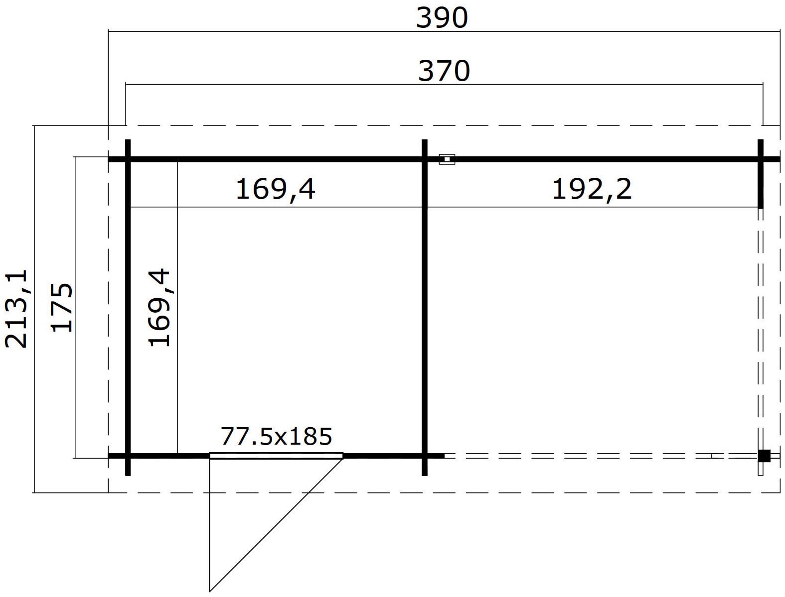 LASITA MAJA Gartenhaus »Jelle 175 Plus, Schwedenrot« mit Anbau