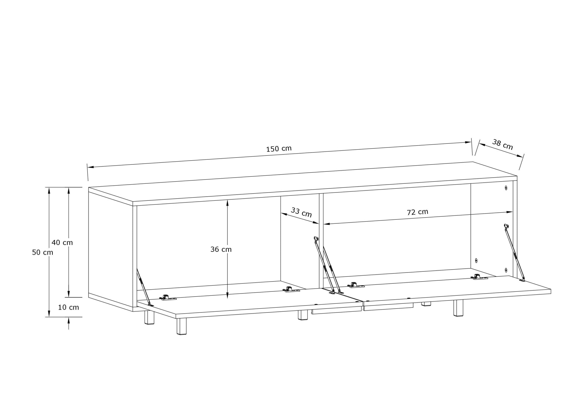 INOSIGN Lowboard »Dinant«, TV-Kommode mit 2 Klappen, Kabeldurchführung, Breite 150 cm, Höhe 50 cm