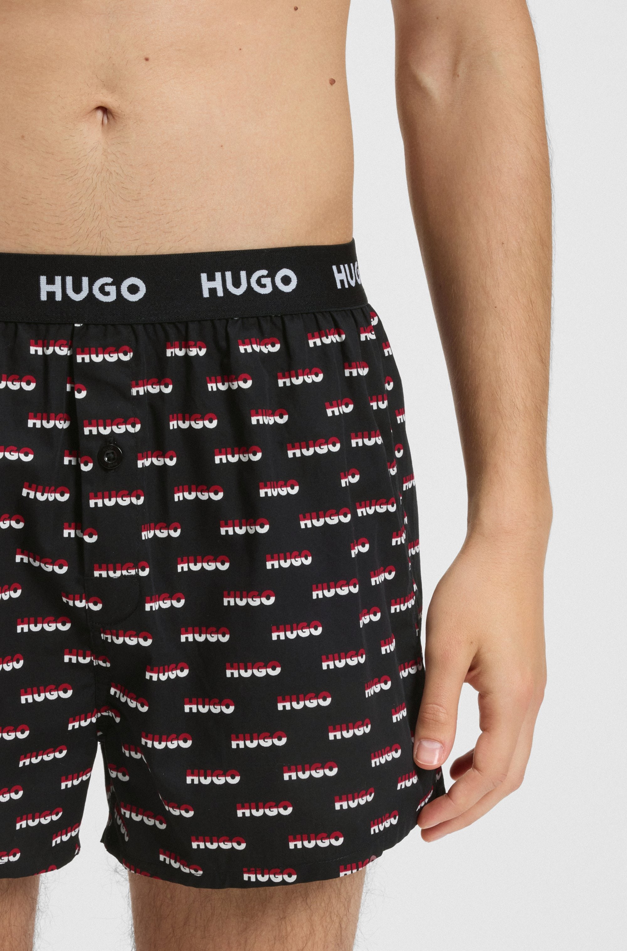 HUGO Underwear Webboxer »WOVEN BOXER TR«, (Packung, 3 St., 3er-Pack), Webboxer mit HUGO Schriftzug