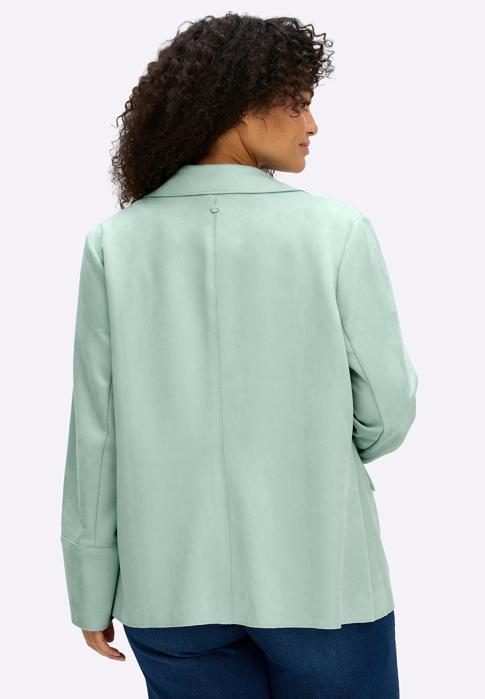 Sheego Kurzblazer »Blazer Kurzblazer aus Veloursleder-Imitat«