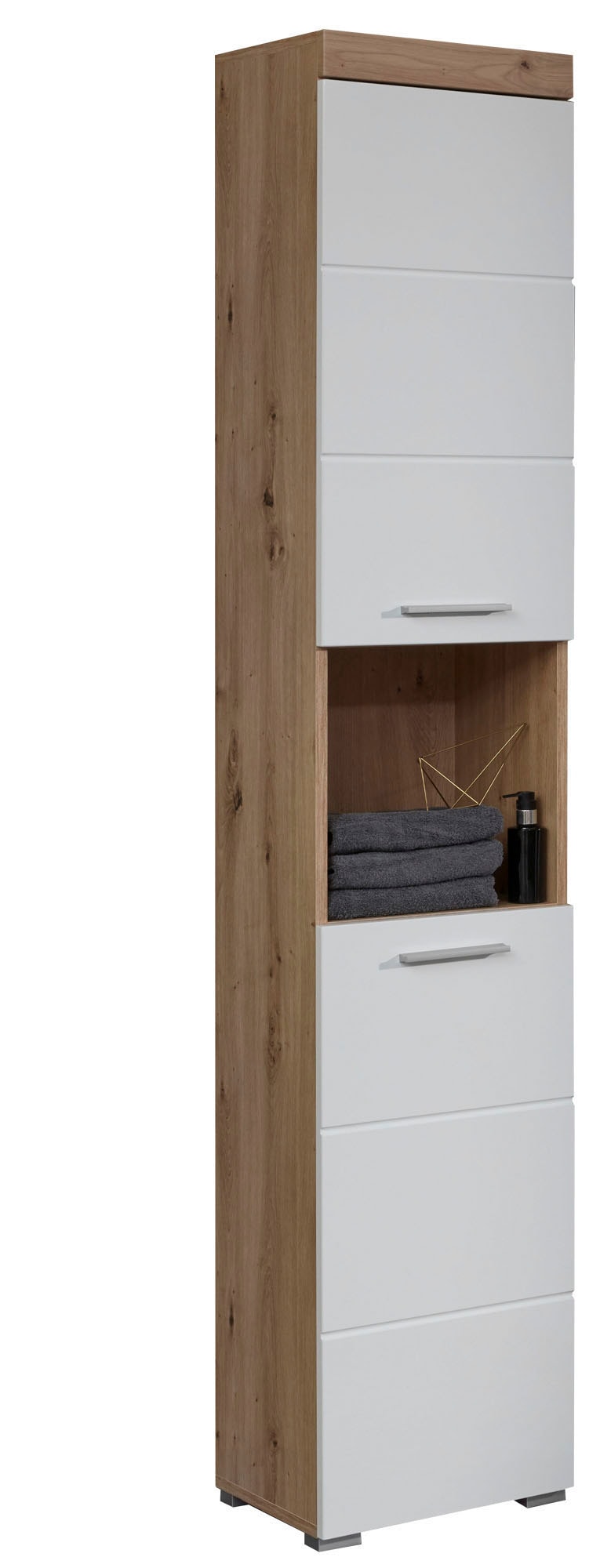 welltime Hochschrank »Avena« Badschrank mit 2 Türen & 1 Fach - (B/T/H) 37/31/190 cm