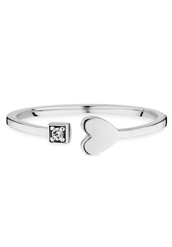 CAÏ Fingerring »925/- Sterling Silber rhodiniert Zirkonia Herz«, Ring kaufen