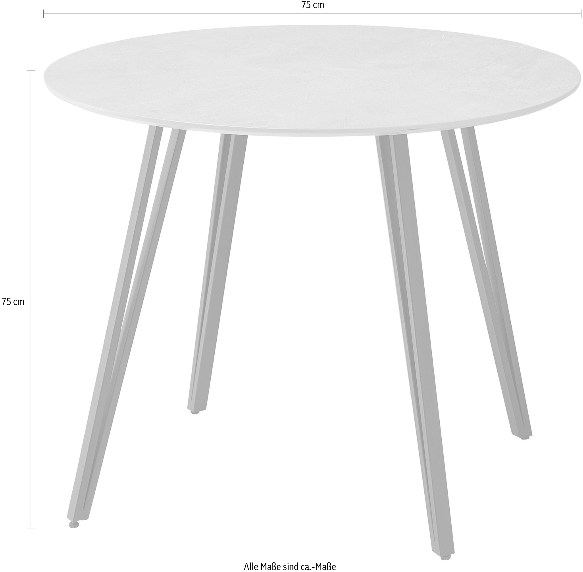 Stolkom Esstisch »Floris Esstisch Ø/H 100x75 cm« 1 Stk. tlg. Schweizer Kante, pulverbeschichtet