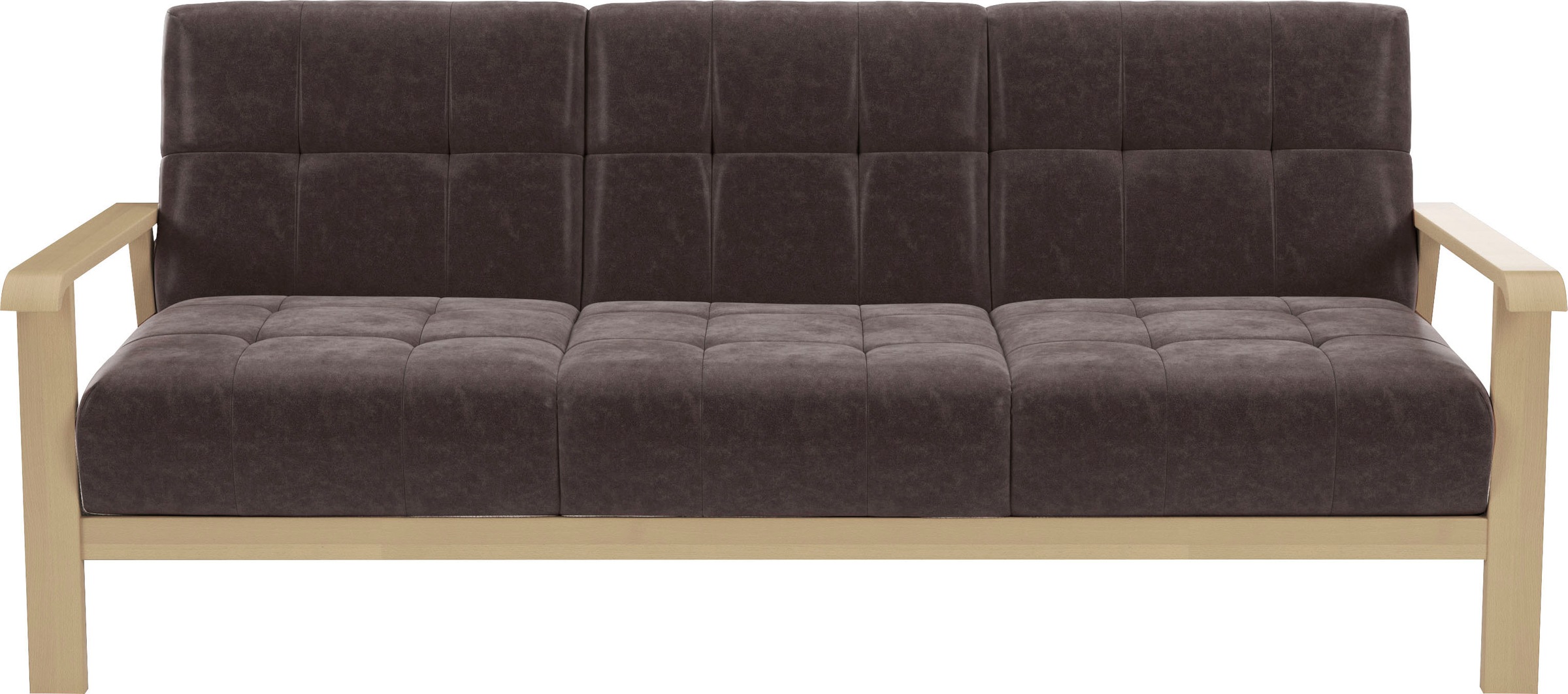 sit&more 3-Sitzer »Billund«, Armlehnen aus Buchenholz in natur, verschiedene Bezüge und Farben