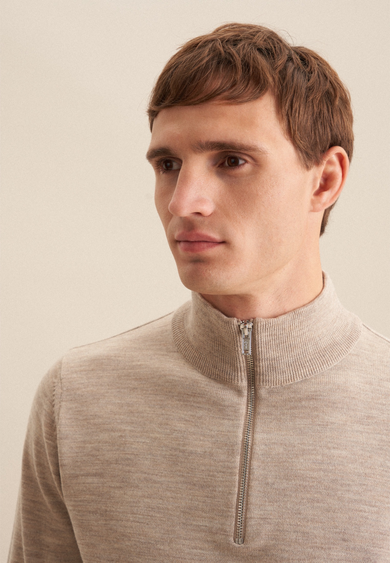 seidensticker Strickpullover »Schwarze Rose«, Quarter Zip Uni