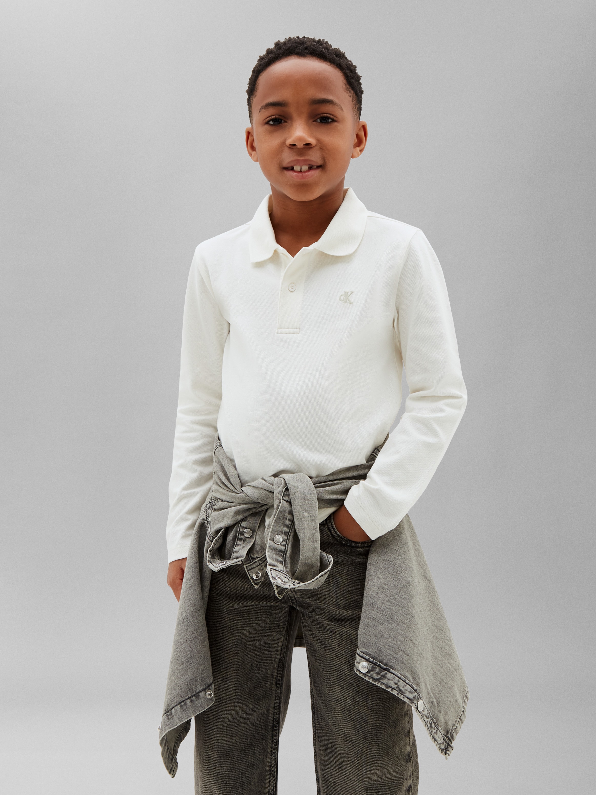 Calvin Klein Jeans Langarm-Poloshirt »SOLID PIQUE POLO« Regular fit mit Polokragen