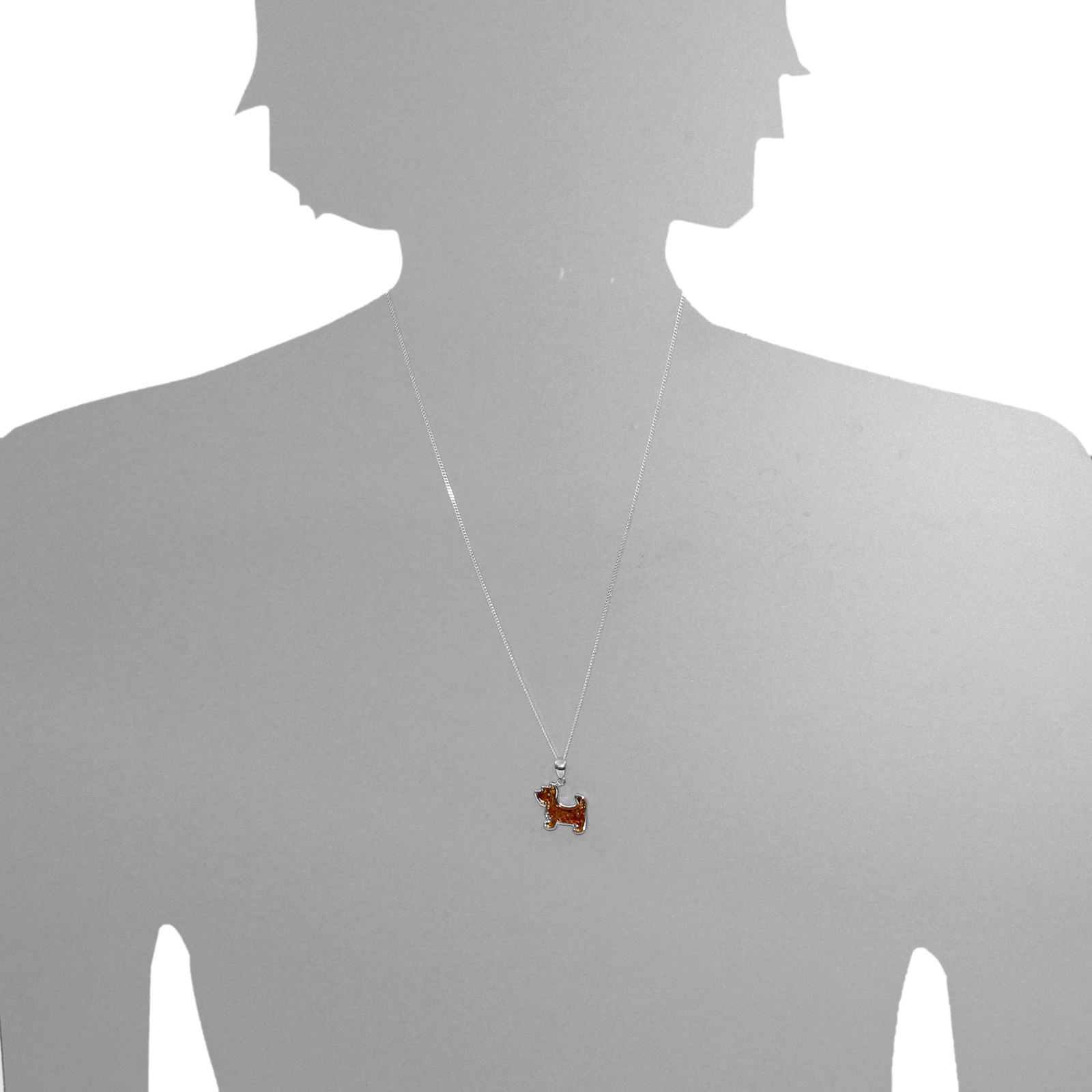 OSTSEE-SCHMUCK Kettenanhänger »- Hund - Silber 925/000 - Bernstein«