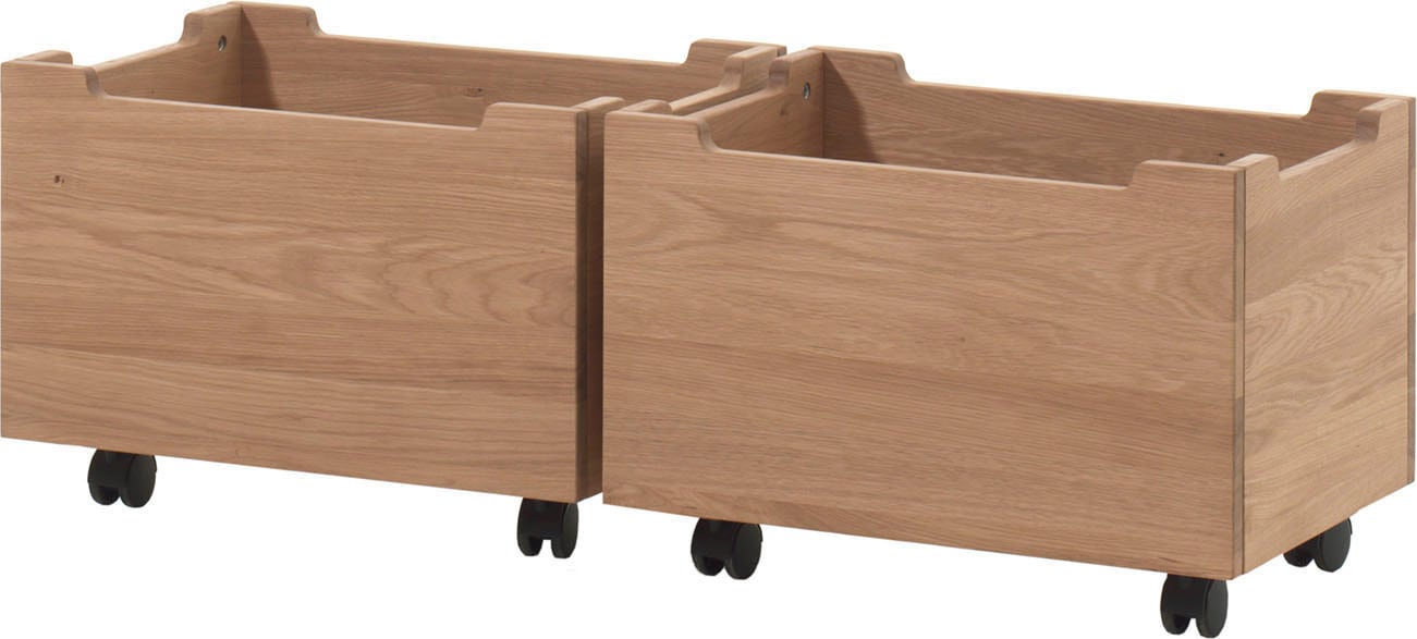 Vipack Container »auf Rollen (2-er Set), aus hochwertigem Massivholz, 2 Ausführungen« das Innenmaß von ca.: B: 52xH: 30,5xT: 36cm bietet viel Stauraum,  universell und durch die Rollen flexibel in Räumen einsetzbar