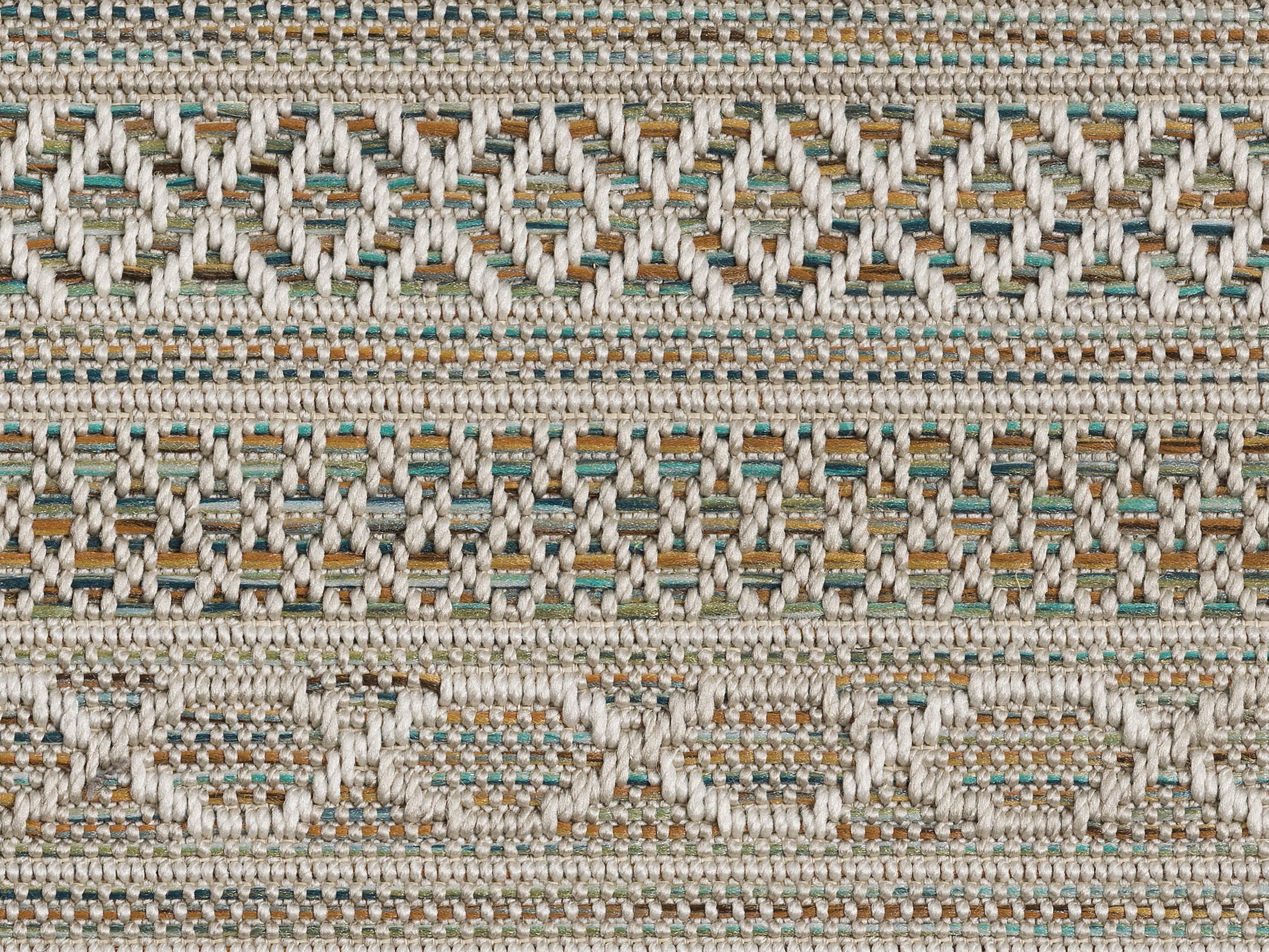 Dekowe Teppich »Joy Barbados beig« rechteckig 10 mm Höhe meliert, gestreift, Rauten, mit Bordüre, In- und Outdoor geeignet