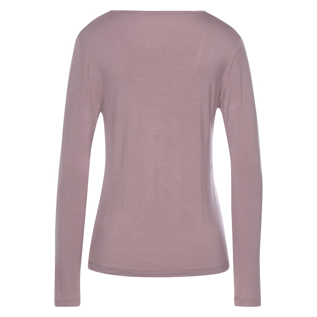 LASCANA Pyjamaoberteil, mit Spitzendetails