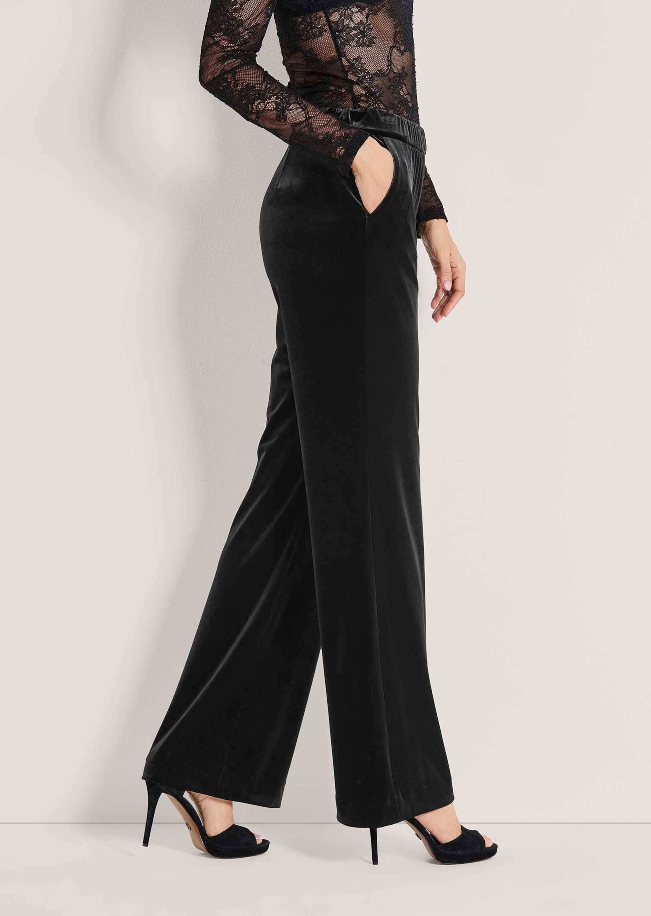 MADELEINE Stoffhose »Samthose Weite Samthose mit elastischem Bund«