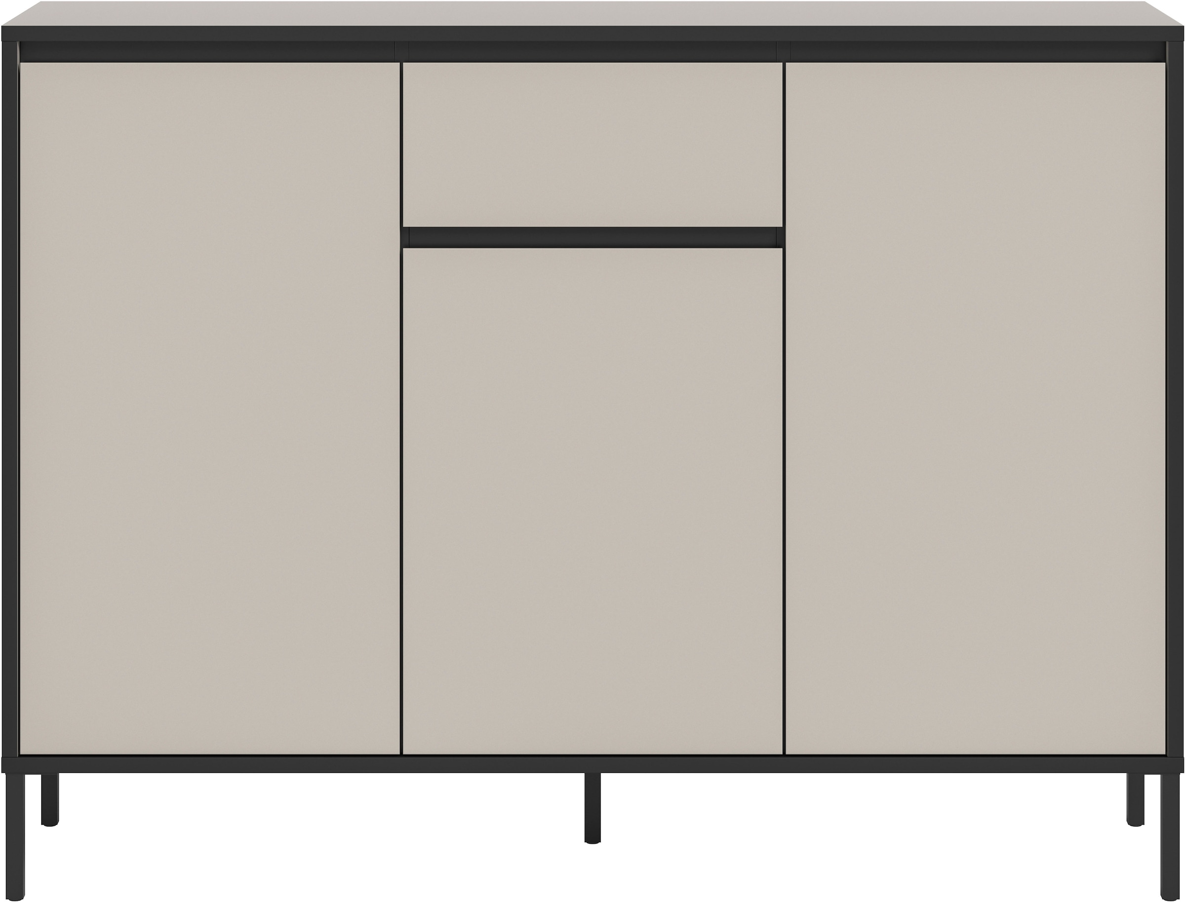 INOSIGN Sideboard »NORT, Höhe: 101cm, mit Metall Stabfuß, 3 Türen, 1 Schubkasten« Anrichte, Kommode, Schrank, Board, Higboard