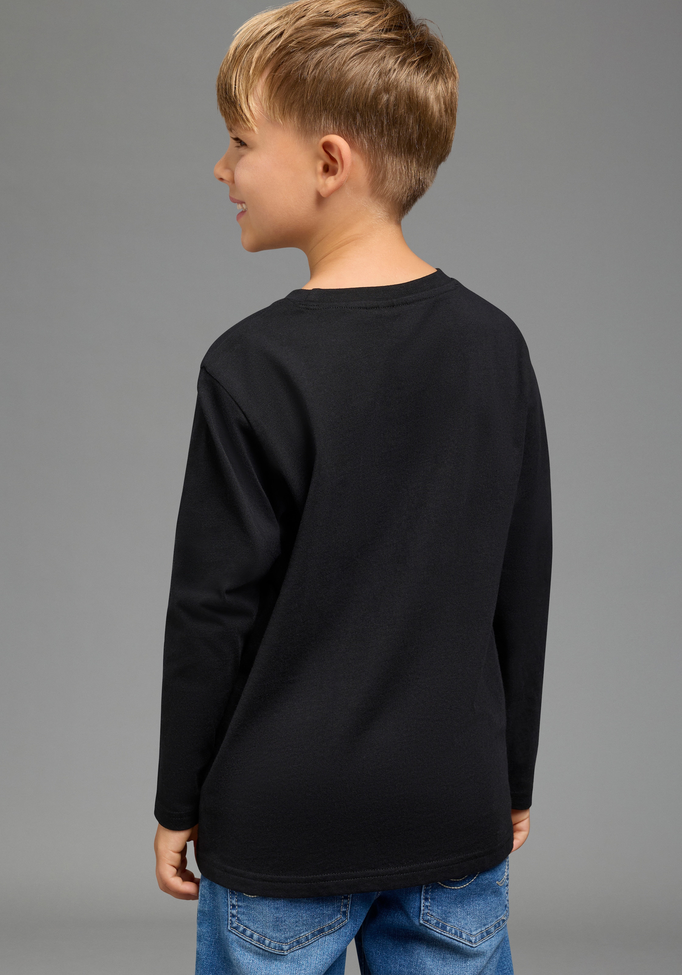 KIDSWORLD Langarmshirt »STAR WARS: MANDALORIAN Shirt, Disney« Basic-Passform, Langarm, modischer Stil, mit Rundhalsausschnitt
