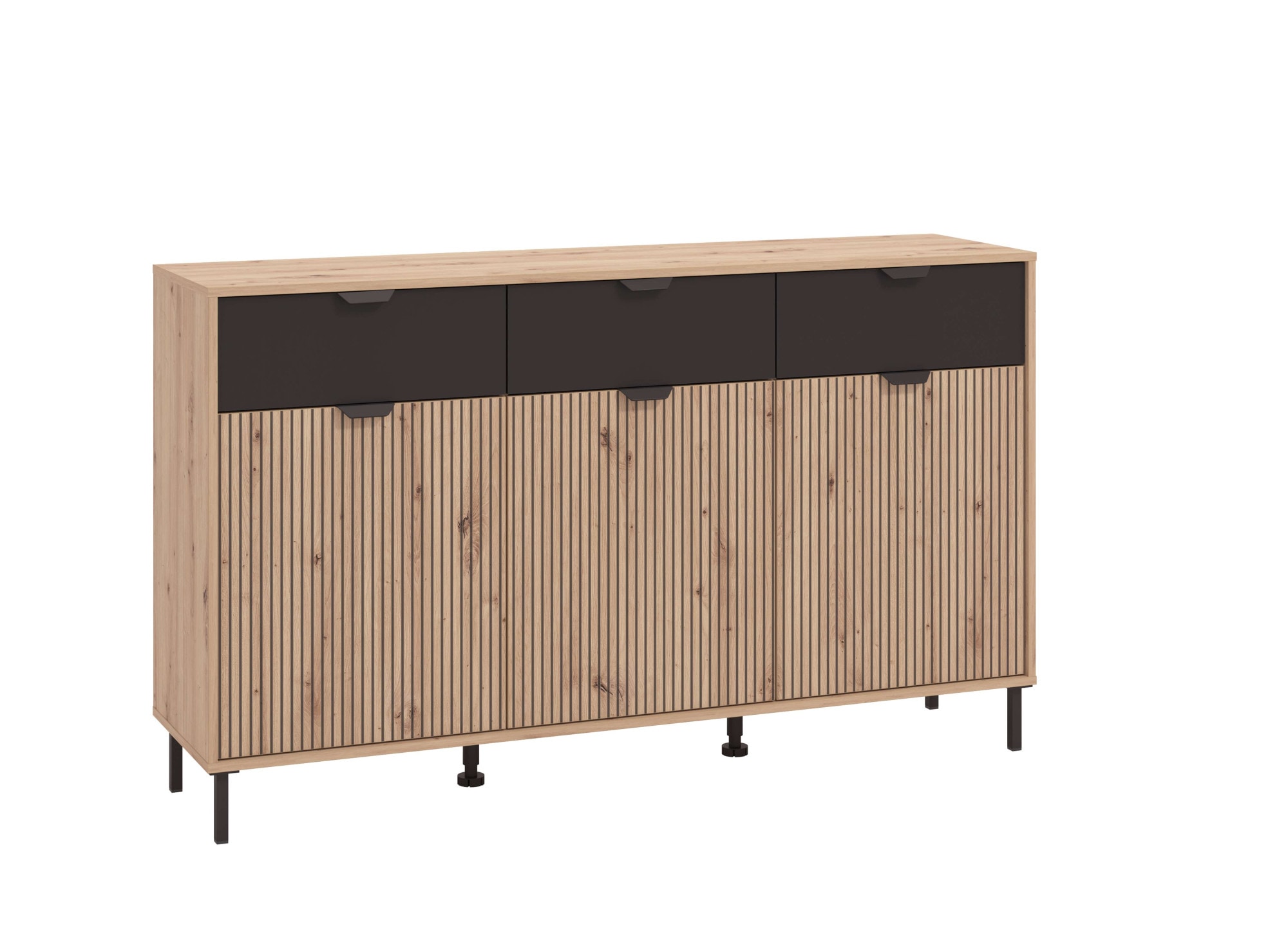 Home affaire Kommode »Mayenne Sideboard, Schubladenschrank, Kommode, Anrichte, Breite 157cm« Wohnzimmermöbel, Schlafzimmermöbel, mit Drehtüren und 