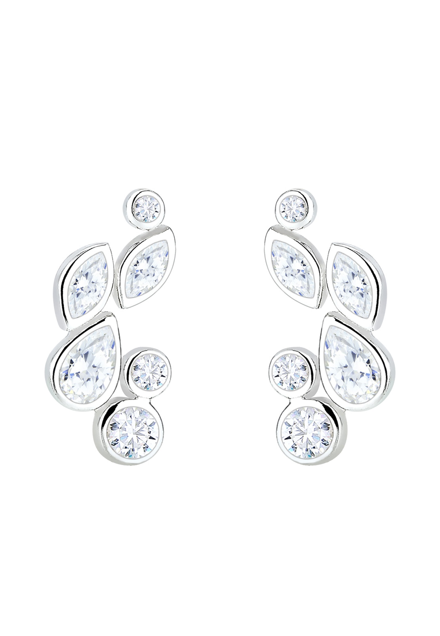Elli Paar Ohrhänger »Ohrringe Earcuff Tropfen Zirkonia Weiß 925 Sterling Silber«