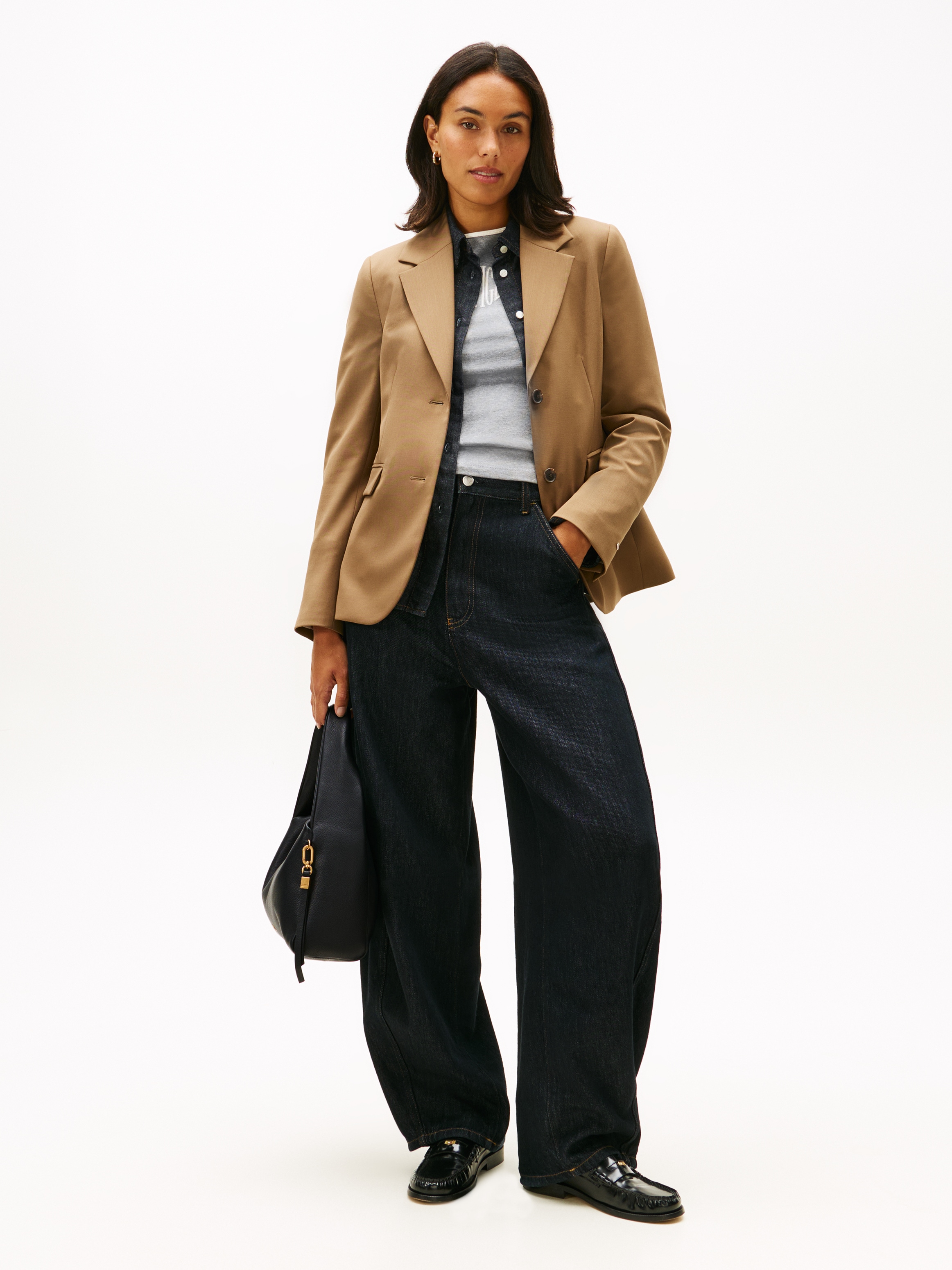 Tommy Hilfiger Hobo »CITY LEATHER SHOULDER BAG« , Damen Tragetasche, Schultertasche mit Logoschriftzug