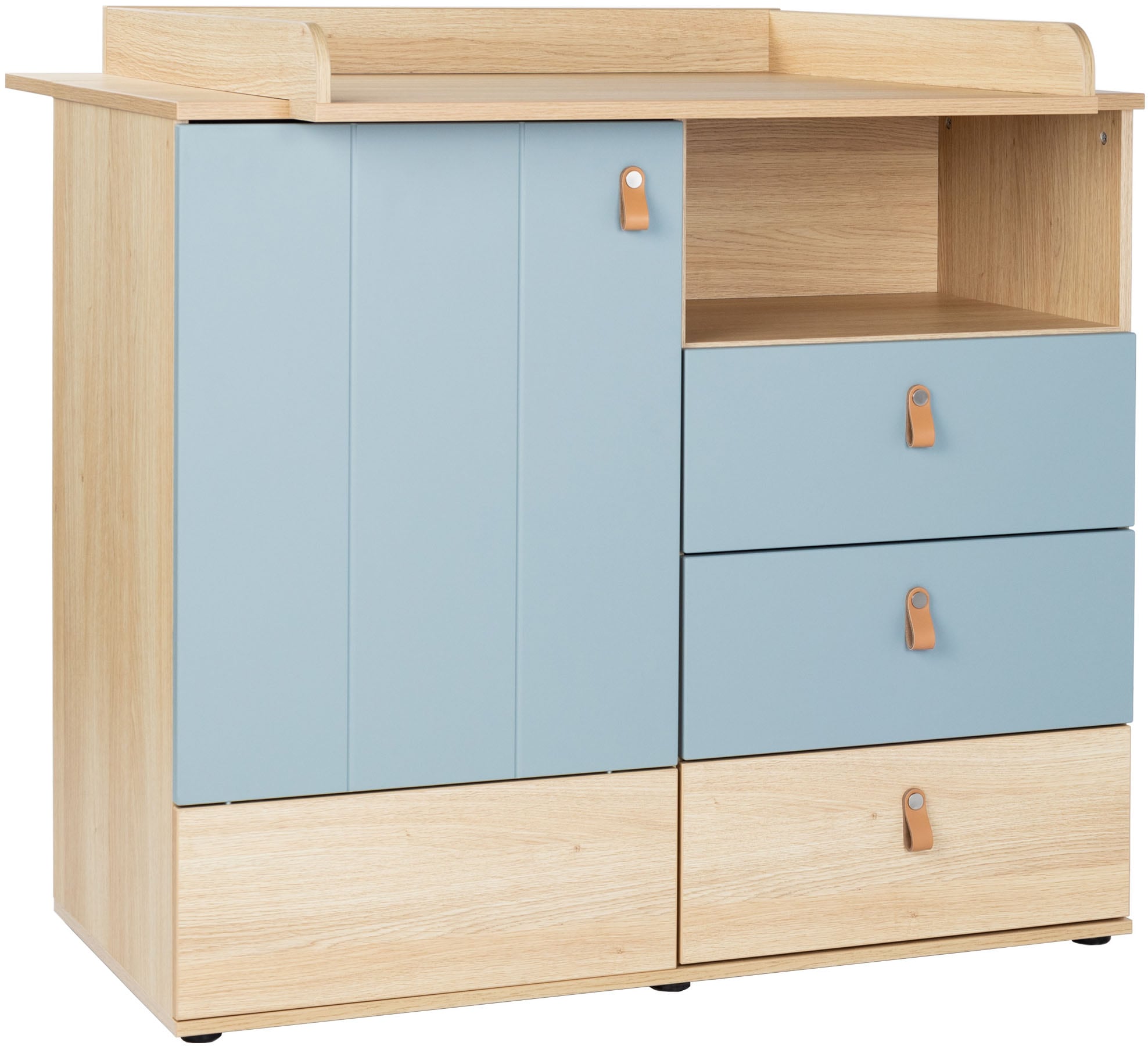 arthur berndt Babymöbel-Set »Babyzimmer-Set »Roofy« 2-teilig«, (Spar-Set, 2 tlg., Babymöbel-Set »Roofy« Kinderbett und Wickelkommode)
