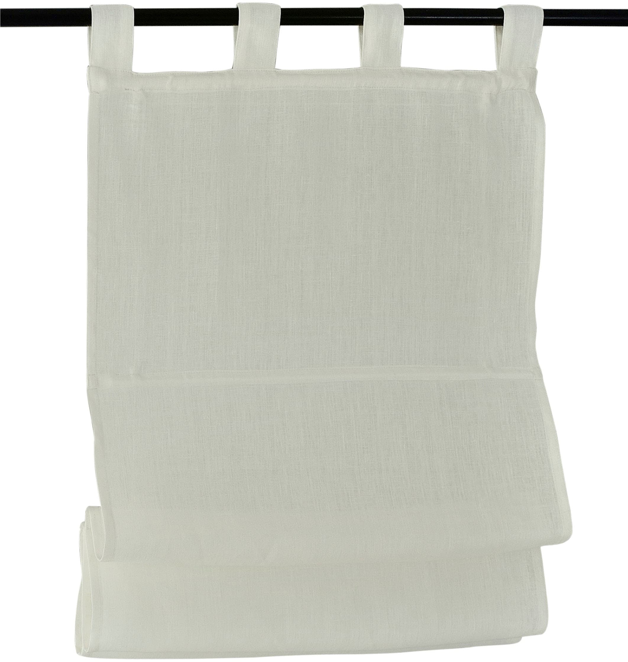 Kutti Raffrollo »Metis Leinen« mit Schlaufen freihängend einfarbig, blickdicht, Schlaufenrollo, 100% reines Leinen in beige